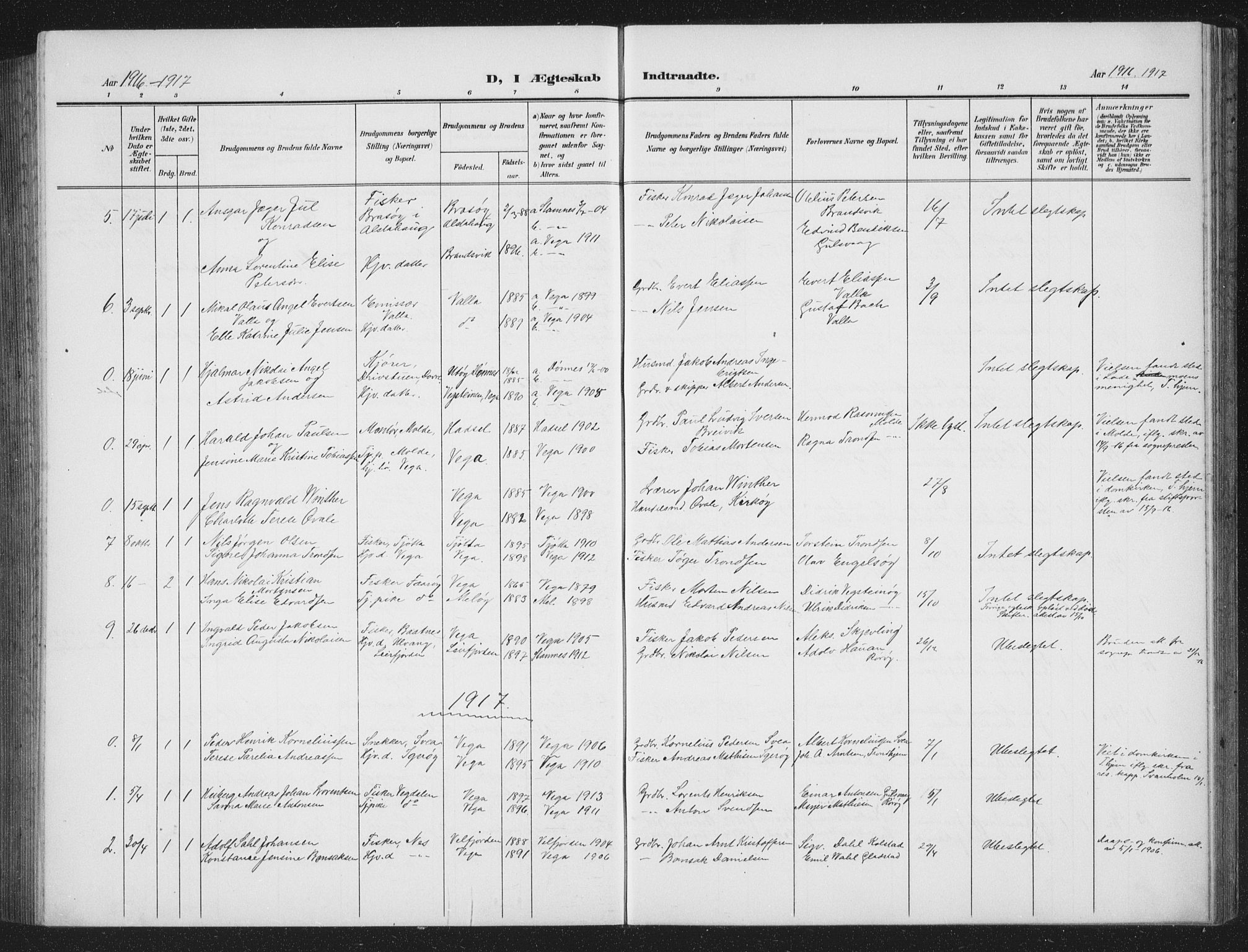 Ministerialprotokoller, klokkerbøker og fødselsregistre - Nordland, AV/SAT-A-1459/816/L0254: Parish register (copy) no. 816C04, 1905-1934