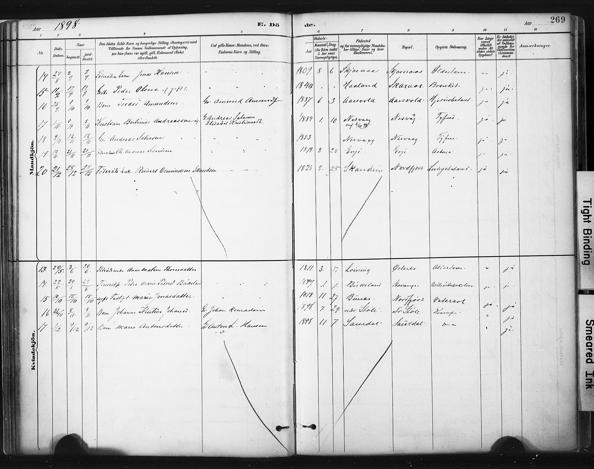 Sokndal sokneprestkontor, AV/SAST-A-101808: Parish register (official) no. A 11.2, 1887-1905, p. 269