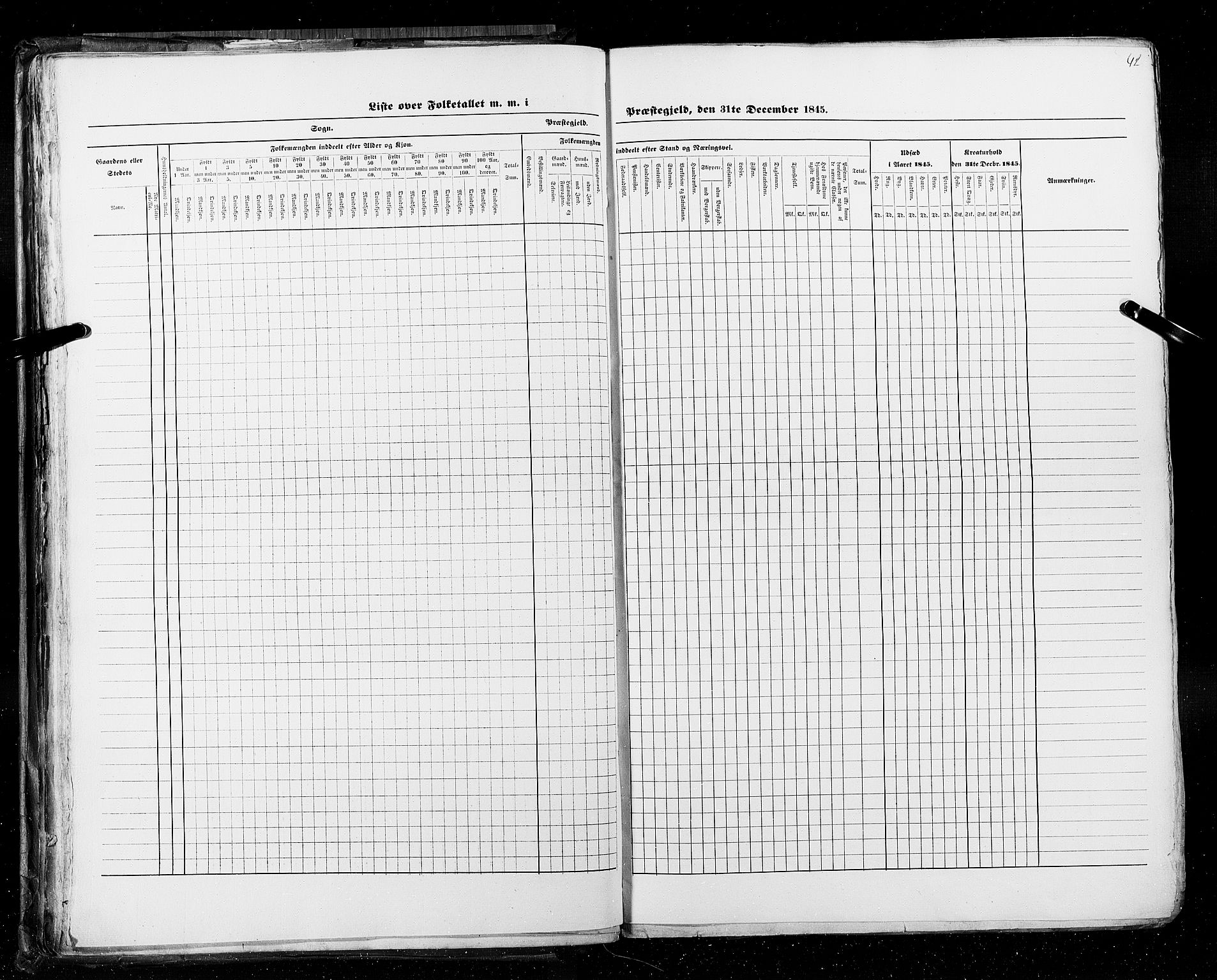 RA, Census 1845, vol. 5: Bratsberg amt og Nedenes og Råbyggelaget amt, 1845, p. 42