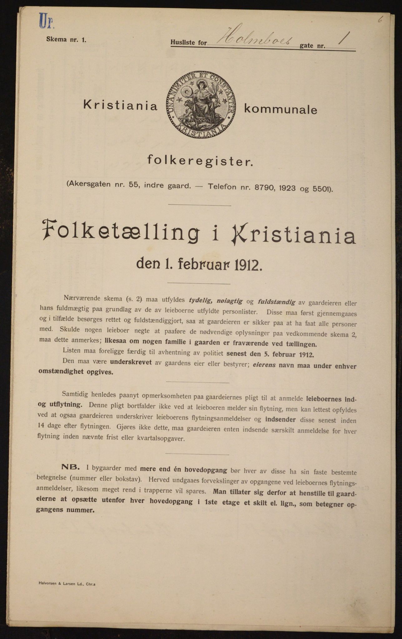 OBA, Municipal Census 1912 for Kristiania, 1912, p. 41153