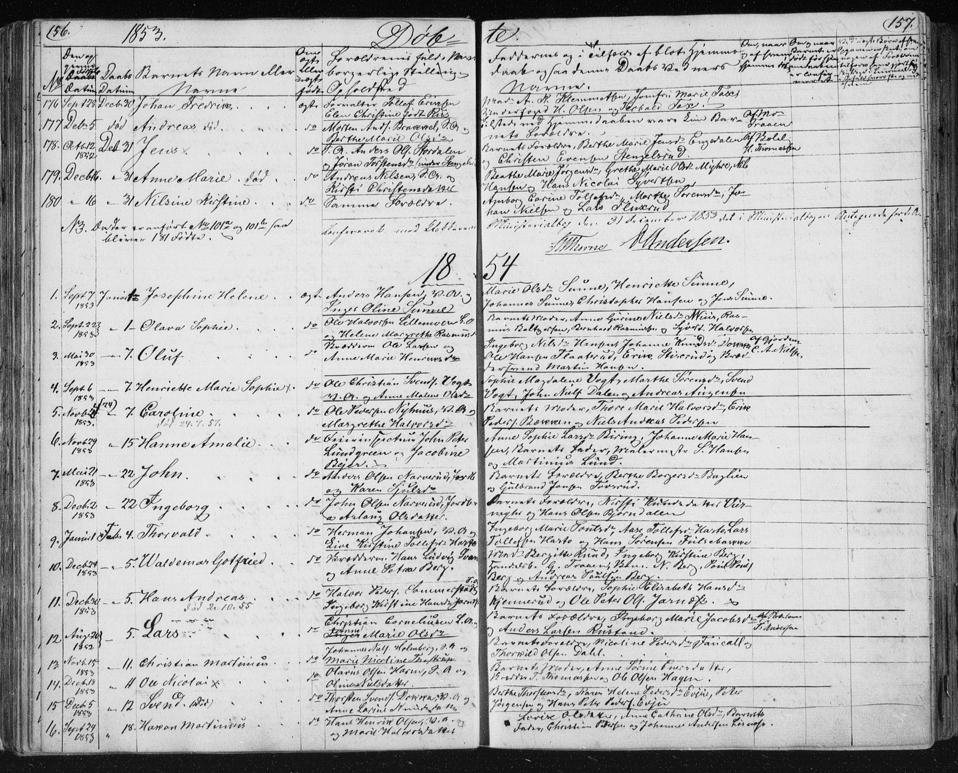 Kongsberg kirkebøker, SAKO/A-22/F/Fa/L0009: Parish register (official) no. I 9, 1839-1858, p. 156-157