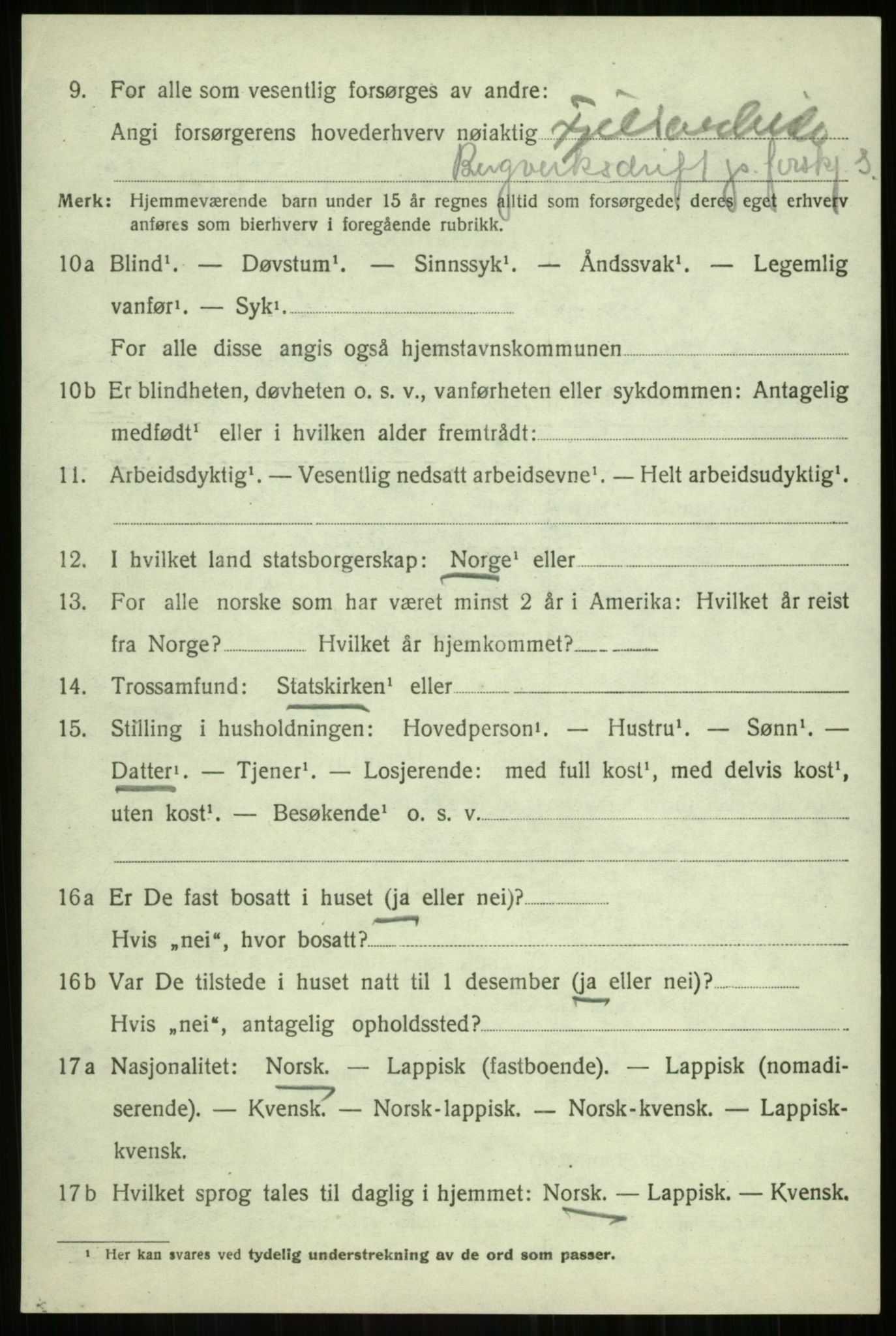 SATØ, 1920 census for Balsfjord, 1920, p. 4453