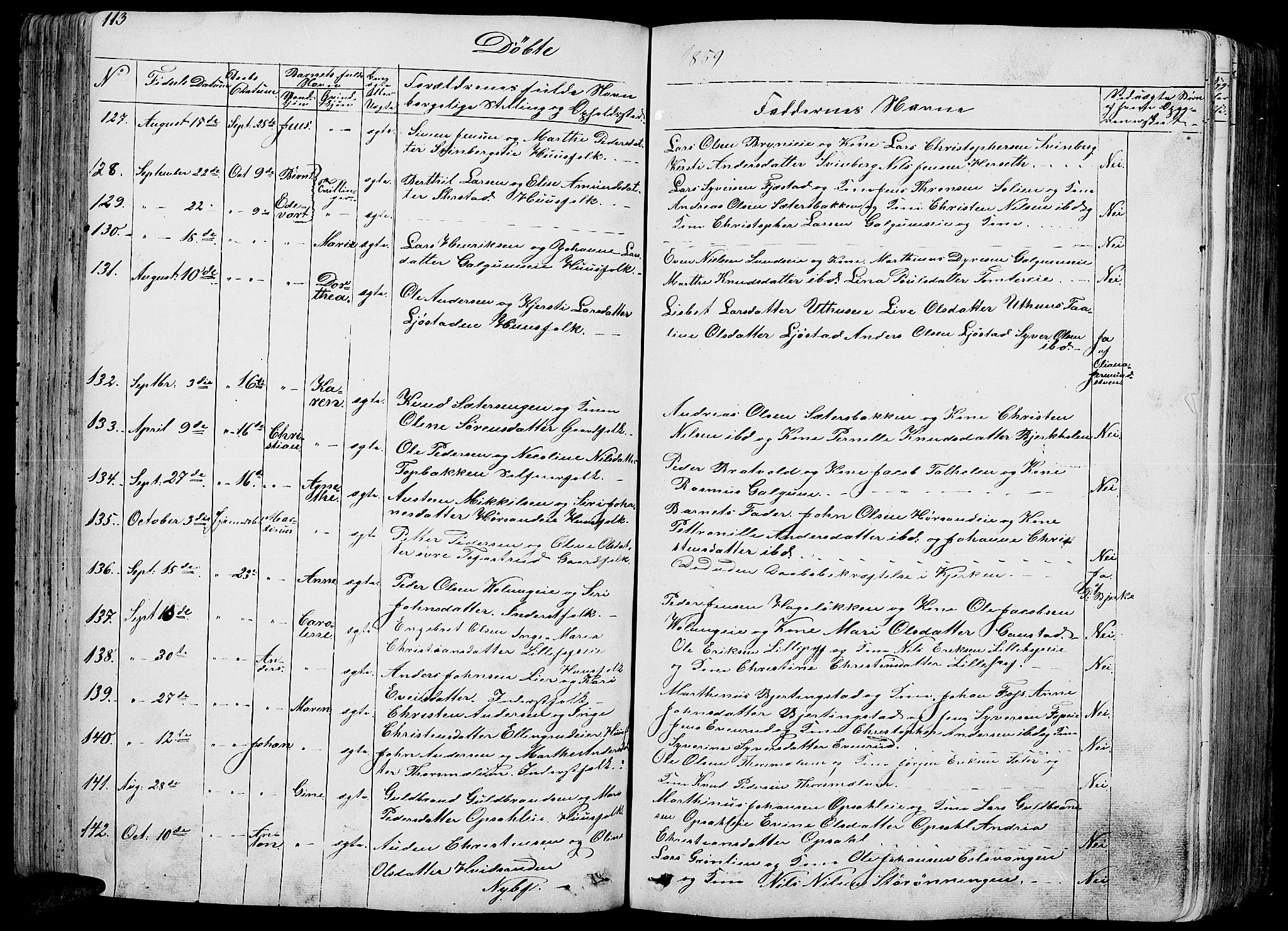 Romedal prestekontor, SAH/PREST-004/L/L0009: Parish register (copy) no. 9, 1846-1866, p. 113