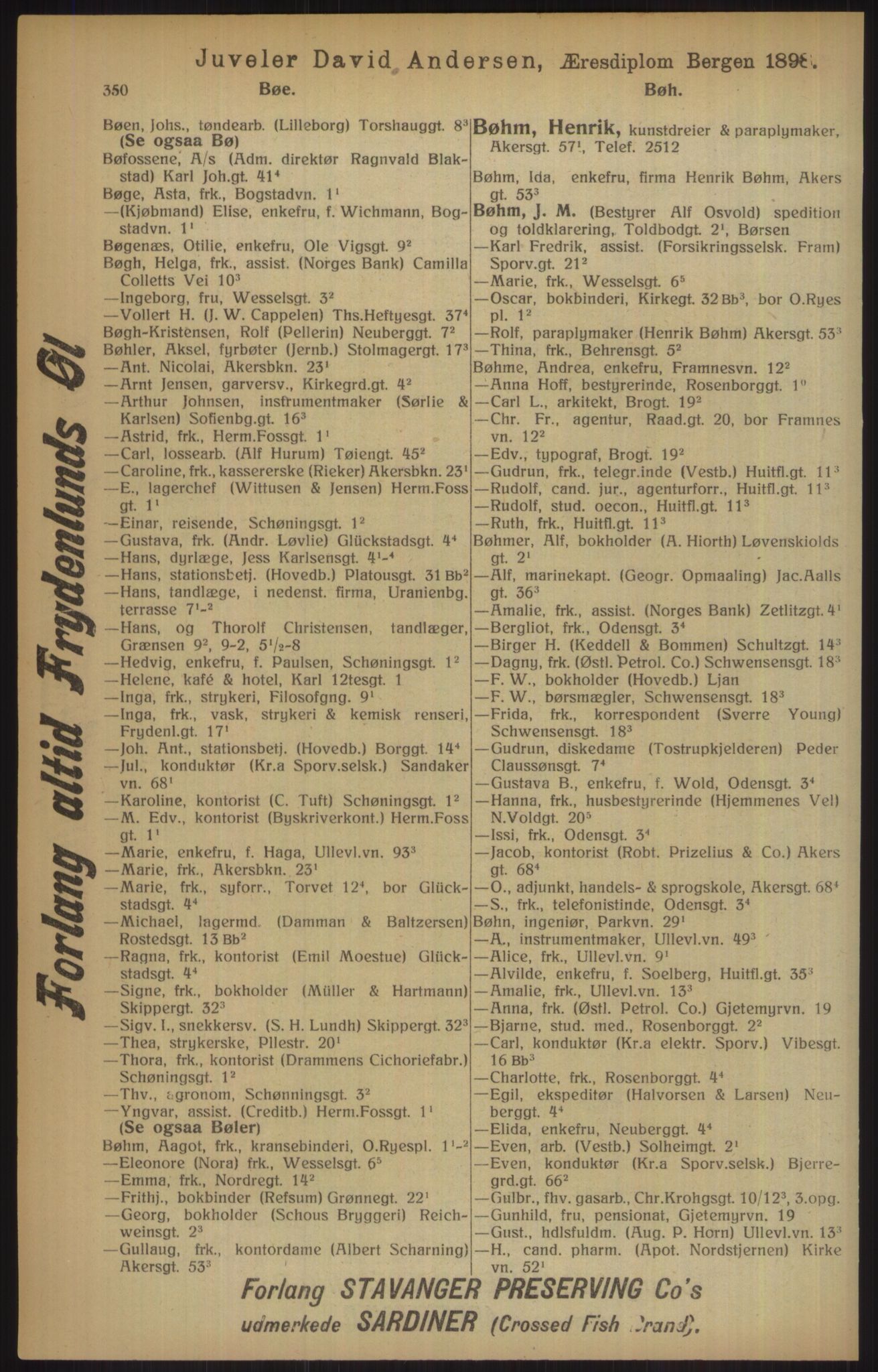 Kristiania/Oslo adressebok, PUBL/-, 1915, p. 350