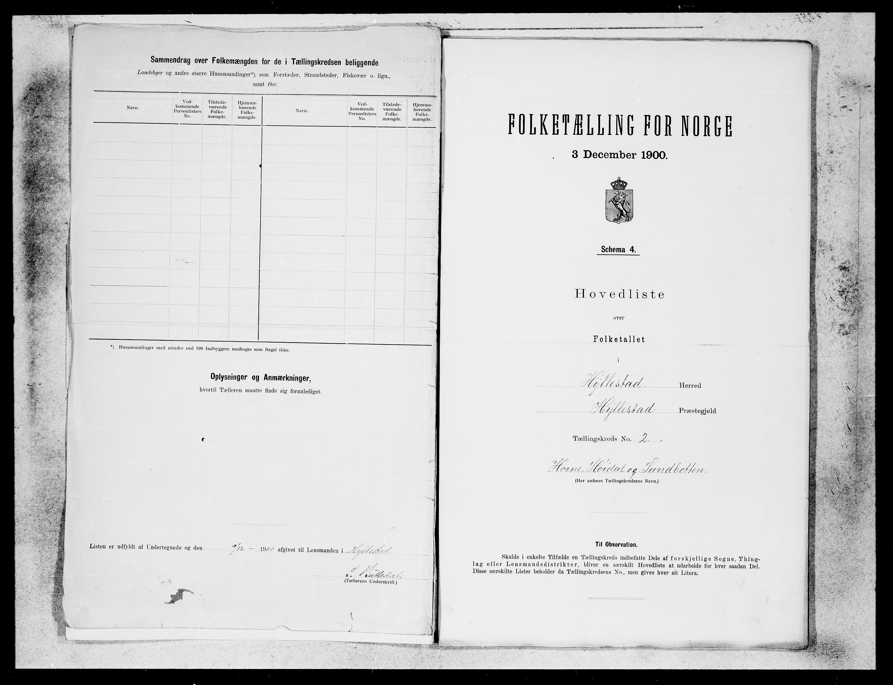 SAB, 1900 census for Hyllestad, 1900, p. 3