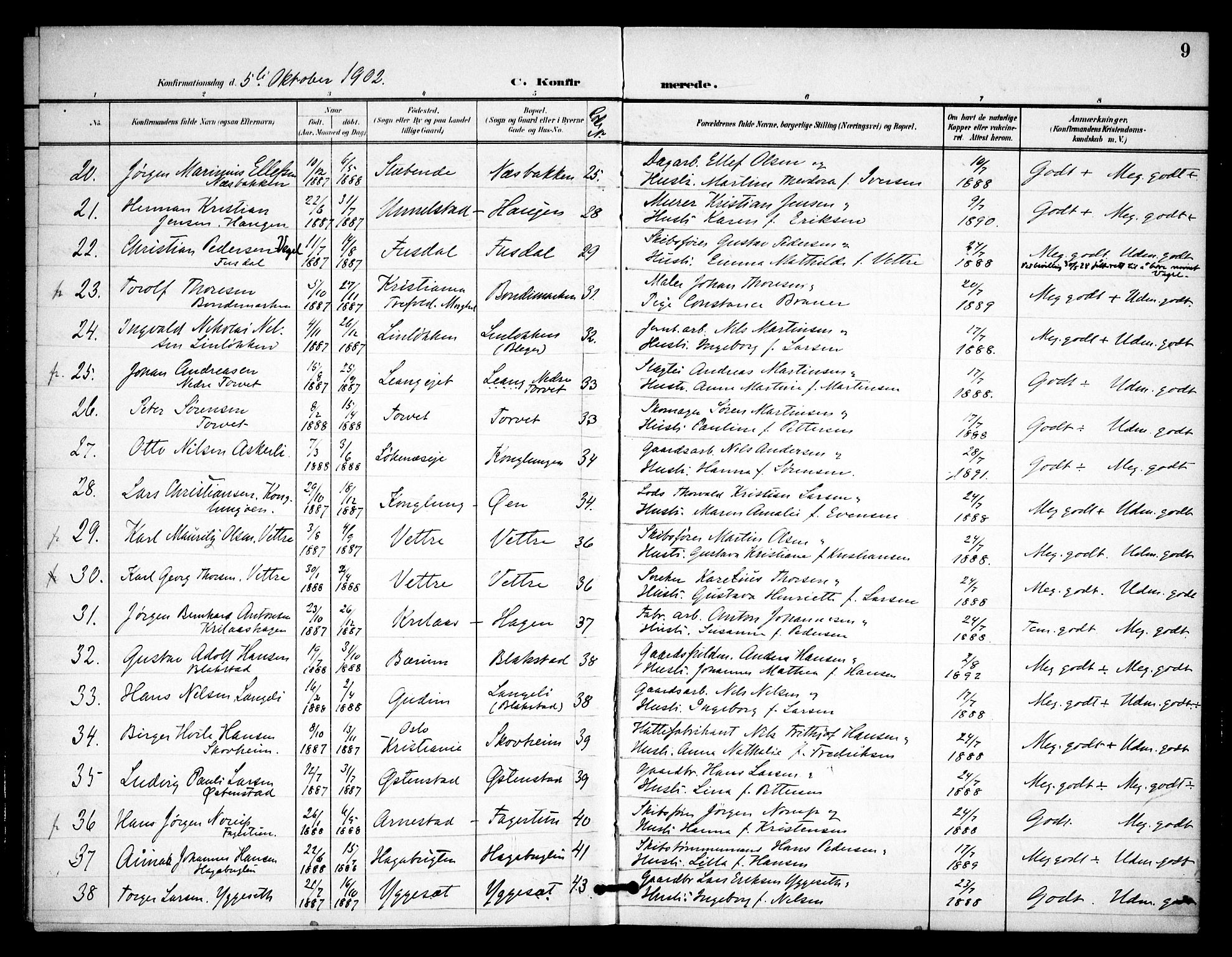 Asker prestekontor Kirkebøker, AV/SAO-A-10256a/F/Fa/L0016: Parish register (official) no. I 16, 1900-1917, p. 9