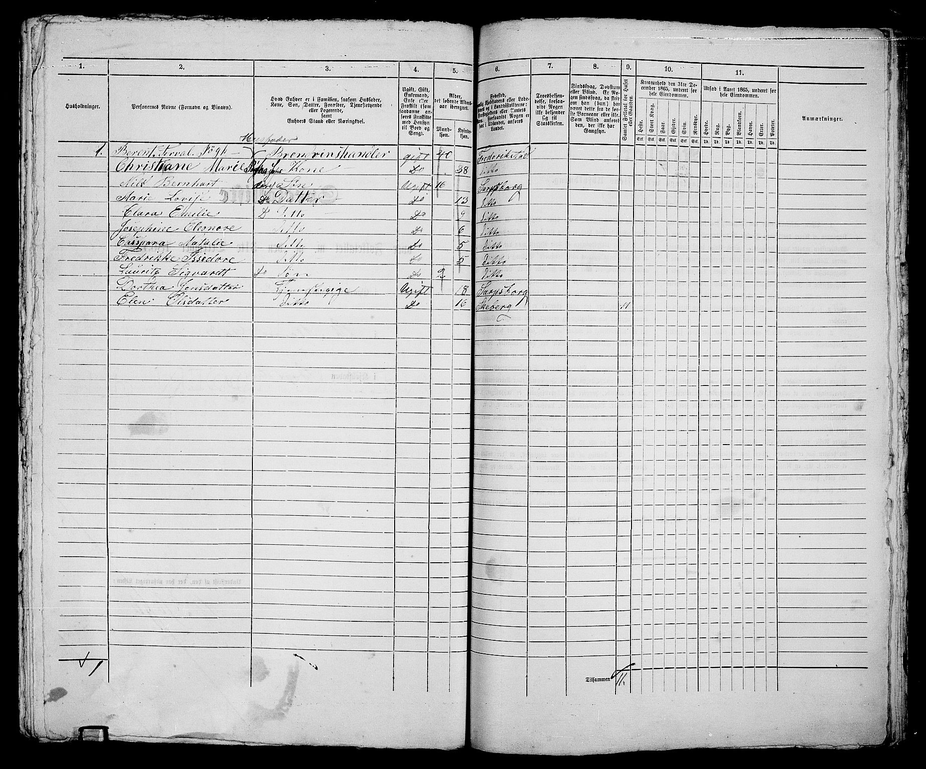 RA, 1865 census for Sarpsborg, 1865, p. 456