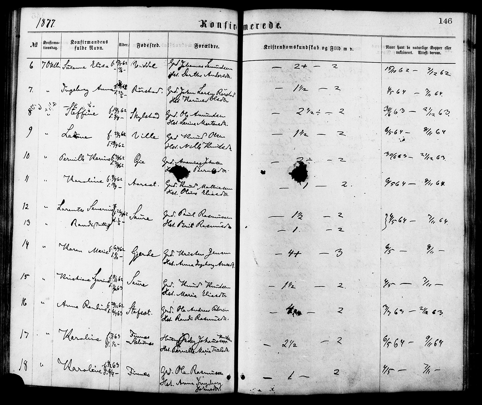 Ministerialprotokoller, klokkerbøker og fødselsregistre - Møre og Romsdal, AV/SAT-A-1454/515/L0210: Parish register (official) no. 515A06, 1868-1885, p. 146