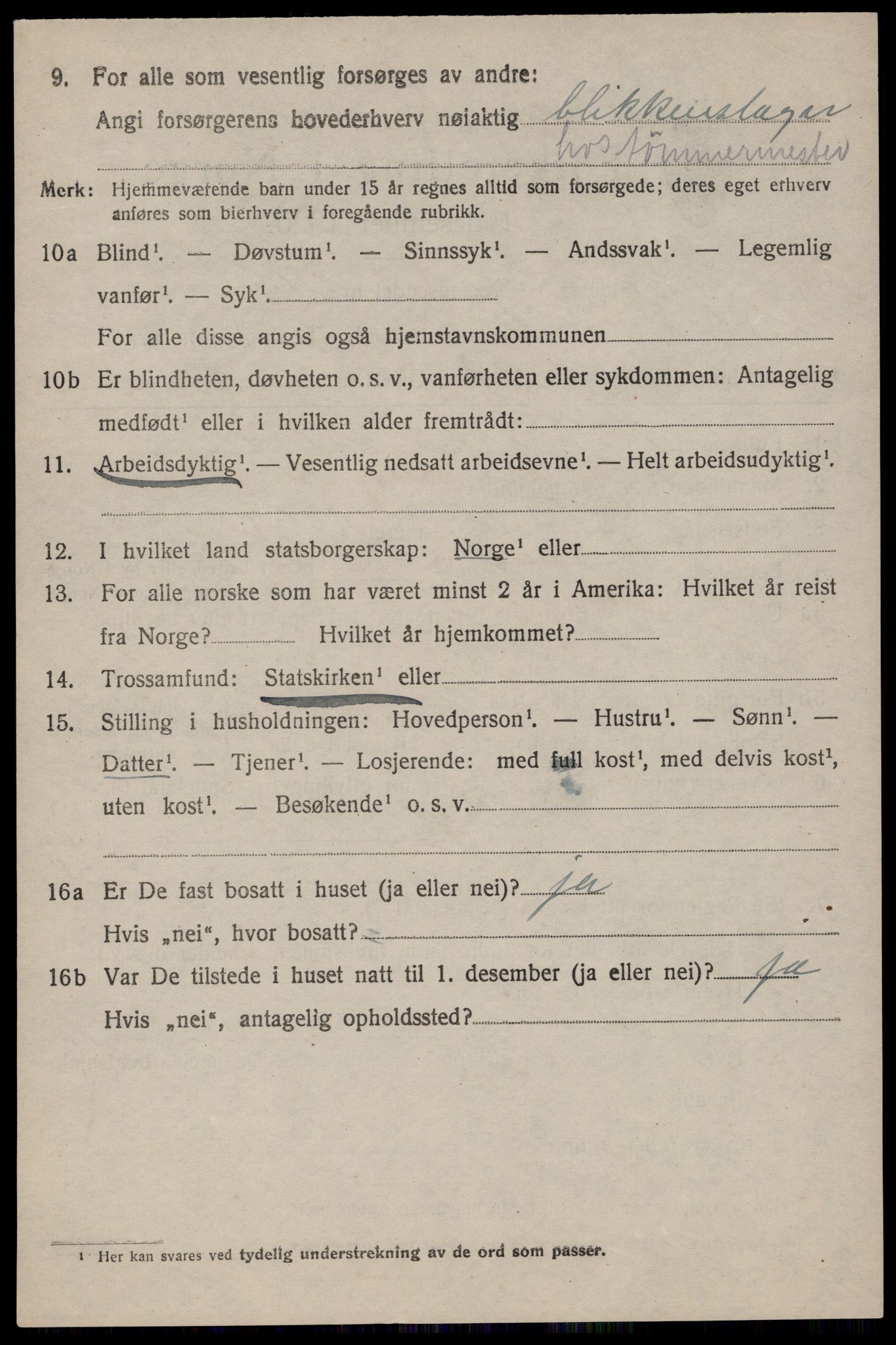 SAST, 1920 census for Hetland, 1920, p. 9098