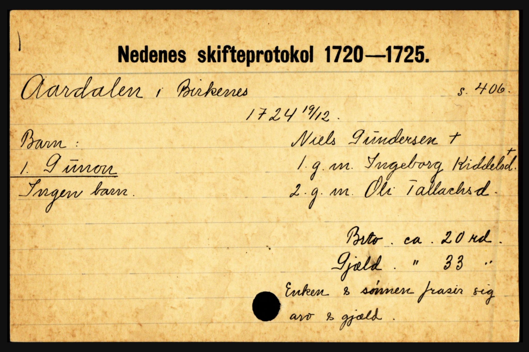 Nedenes sorenskriveri før 1824, AV/SAK-1221-0007/H, p. 35105