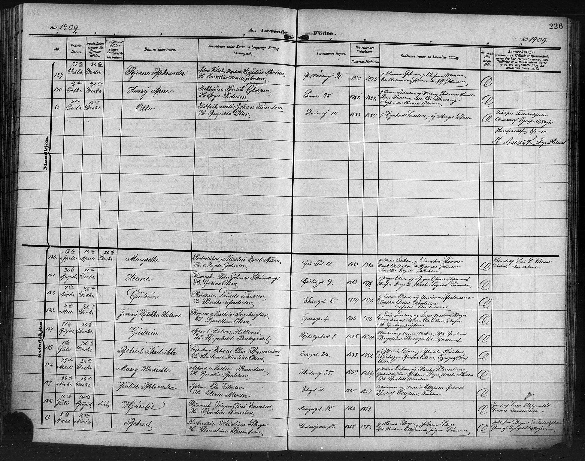 Sandviken Sokneprestembete, AV/SAB-A-77601/H/Hb/L0004: Parish register (copy) no. B 1, 1901-1914, p. 226