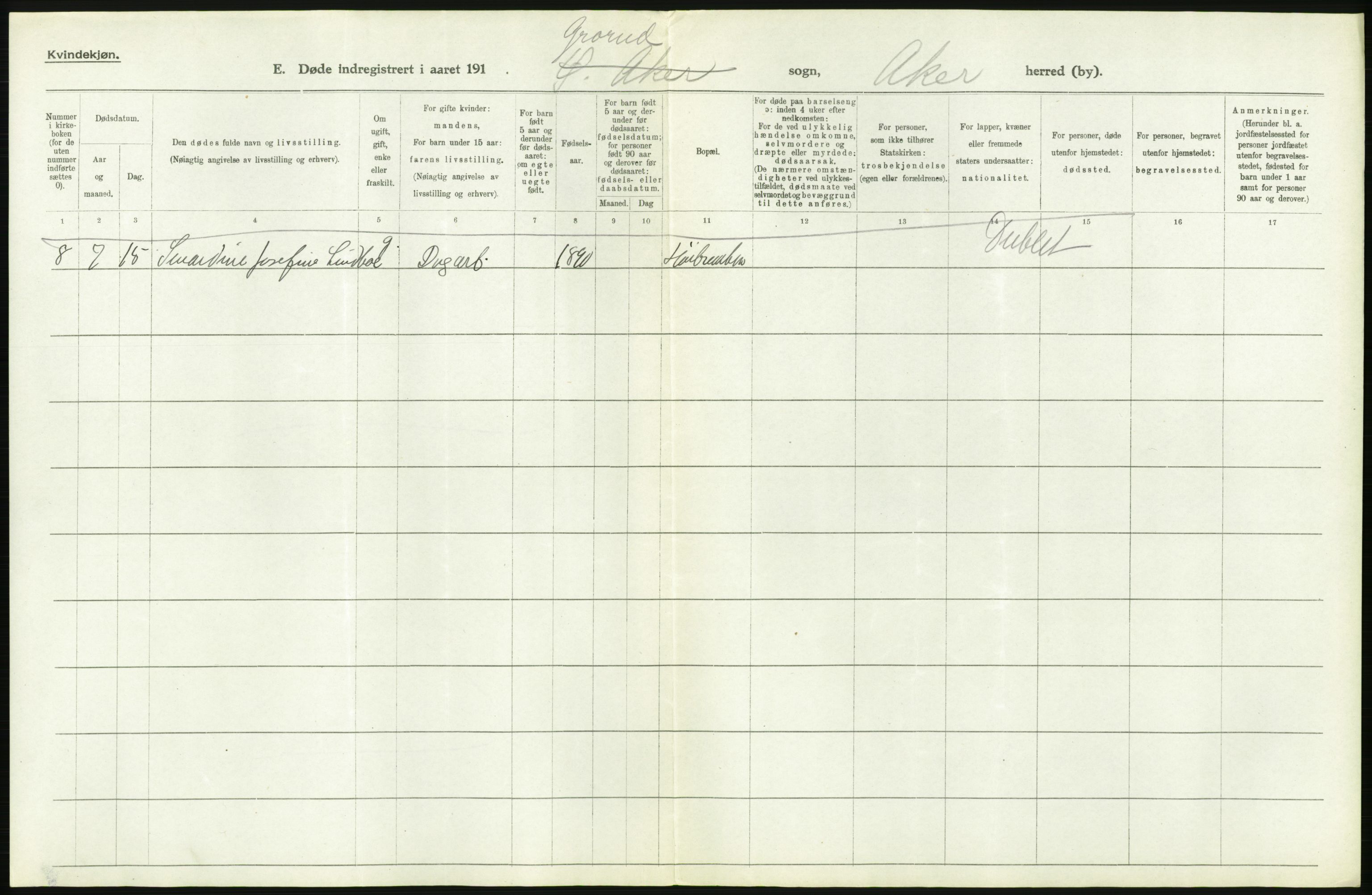 Statistisk sentralbyrå, Sosiodemografiske emner, Befolkning, AV/RA-S-2228/D/Df/Dfb/Dfbh/L0006: Akershus fylke: Døde. Bygder og byer., 1918, p. 408