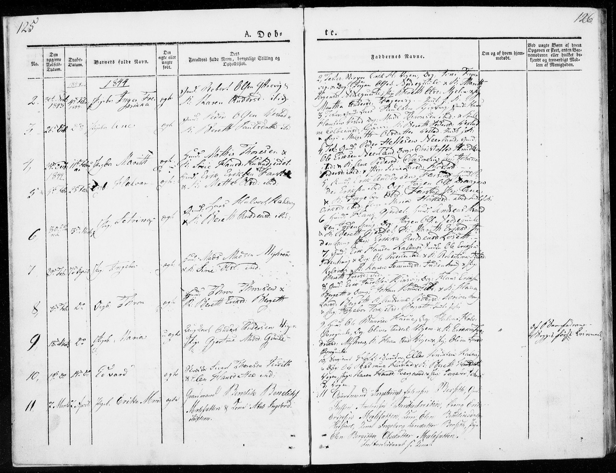 Ministerialprotokoller, klokkerbøker og fødselsregistre - Møre og Romsdal, AV/SAT-A-1454/566/L0766: Parish register (official) no. 566A05, 1842-1851, p. 125-126