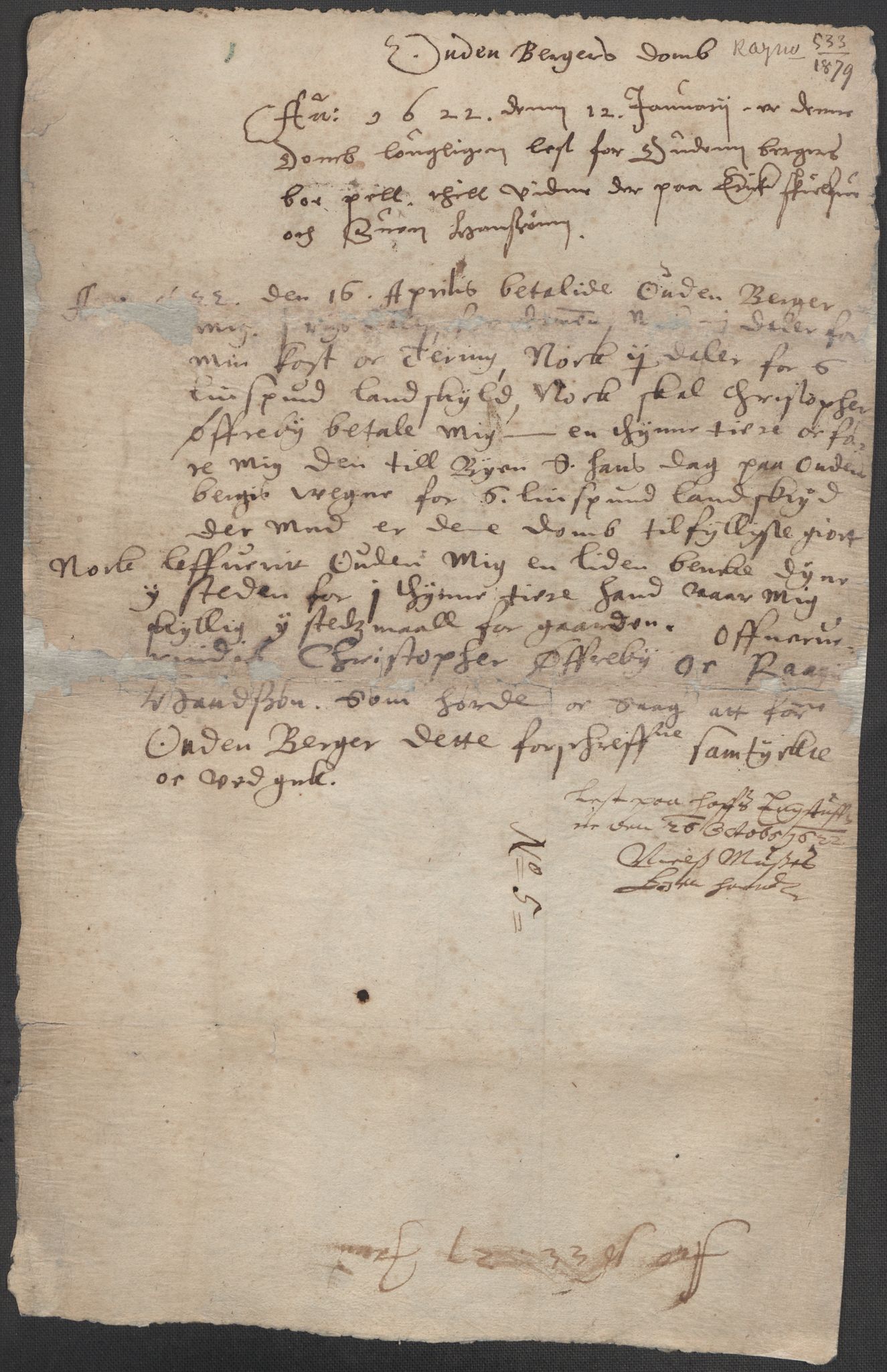 Riksarkivets diplomsamling, AV/RA-EA-5965/F15/L0009: Prestearkiv - Akershus, 1620-1738, p. 46