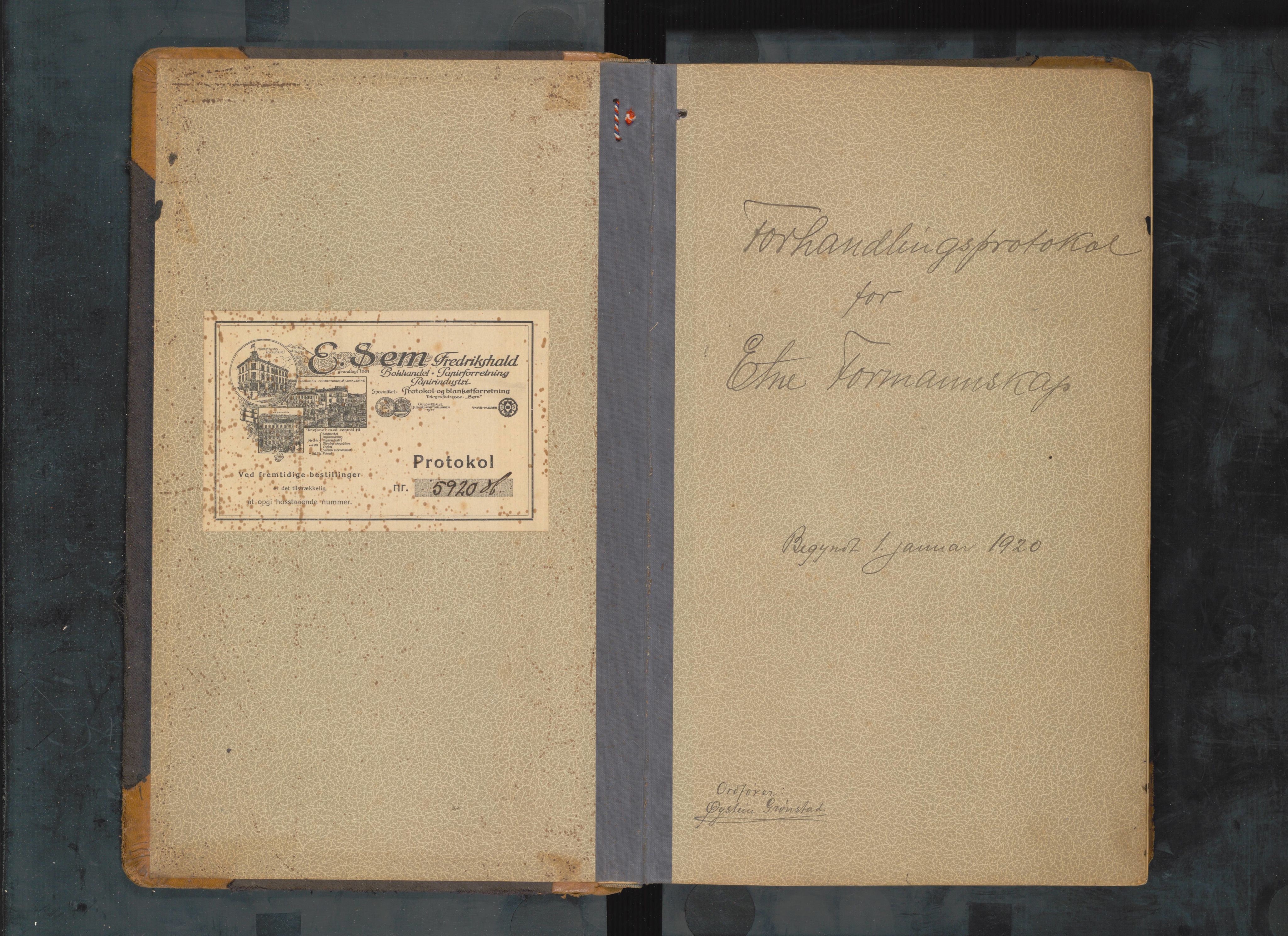Etne kommune. Formannskapet, IKAH/1211-021/A/Aa/L0006: Møtebok for formannskap og heradsstyre, 1920-1929