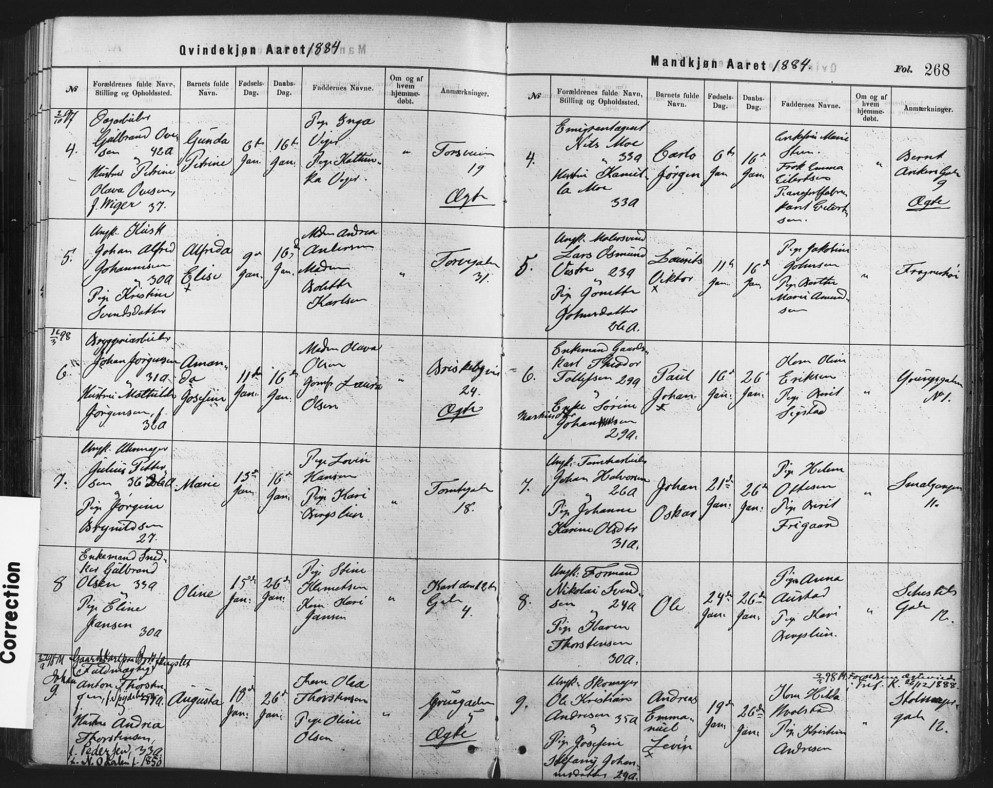 Rikshospitalet prestekontor Kirkebøker, AV/SAO-A-10309b/F/L0006: Parish register (official) no. 6, 1871-1885, p. 268