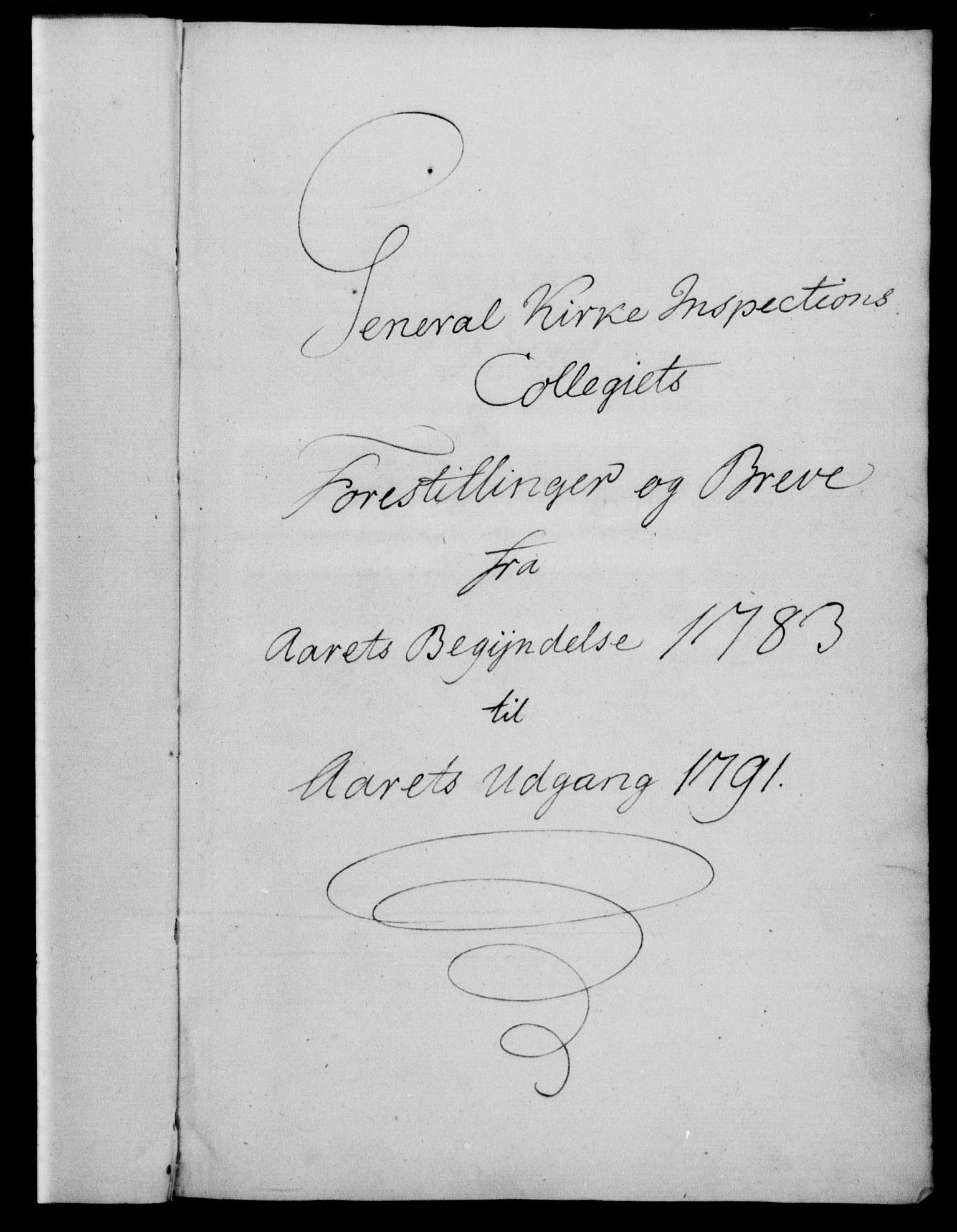 Generalkirkeinspektionskollegiet, DRA/A-0008/F4-03/F4-03-02: Kopibog for forestillinger og breve, 1783-1791