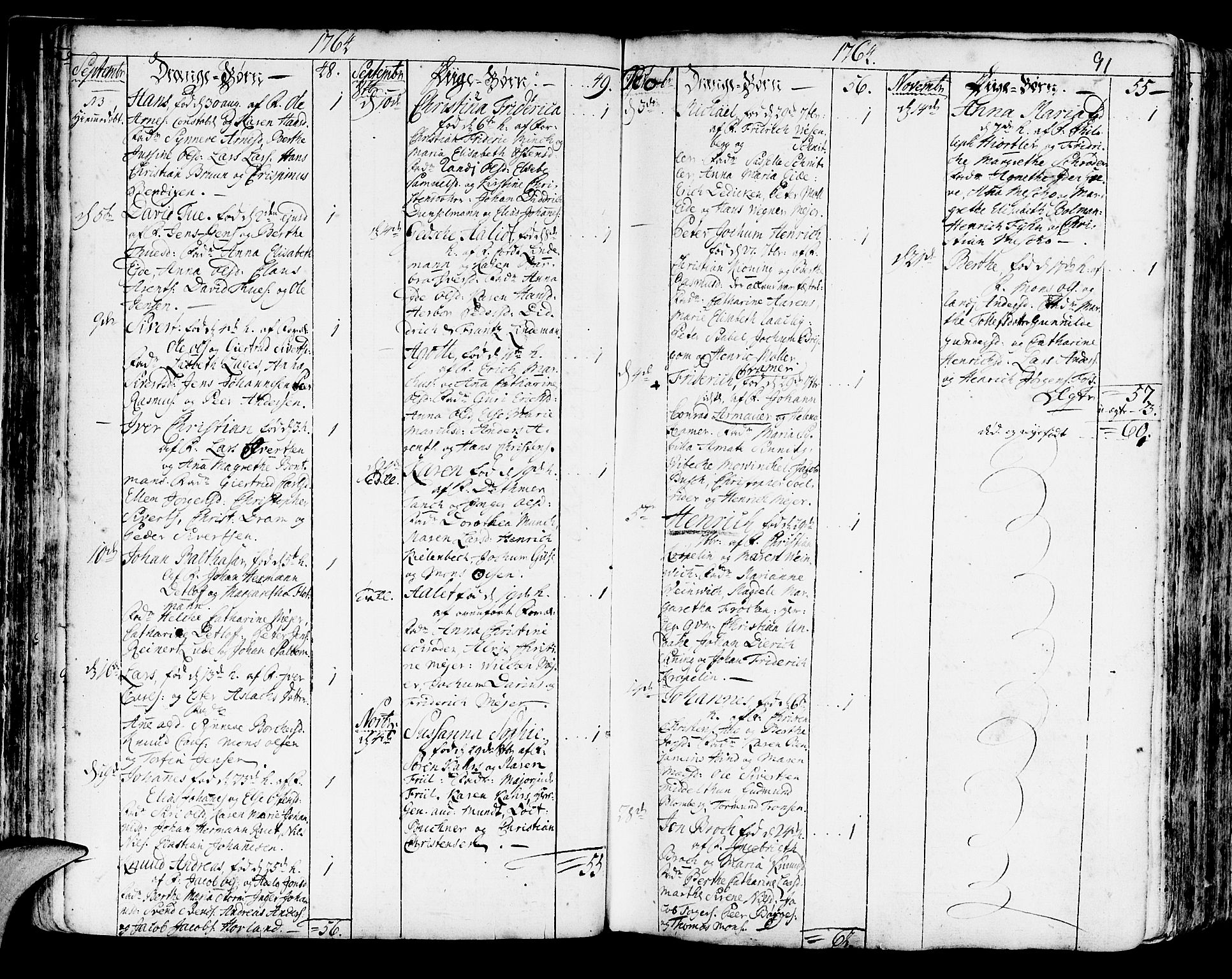 Korskirken sokneprestembete, SAB/A-76101/H/Haa/L0005: Parish register (official) no. A 5, 1751-1789, p. 91