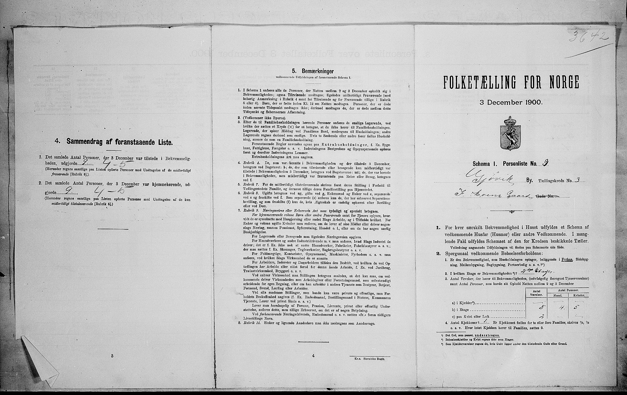 SAH, 1900 census for Gjøvik, 1900, p. 309