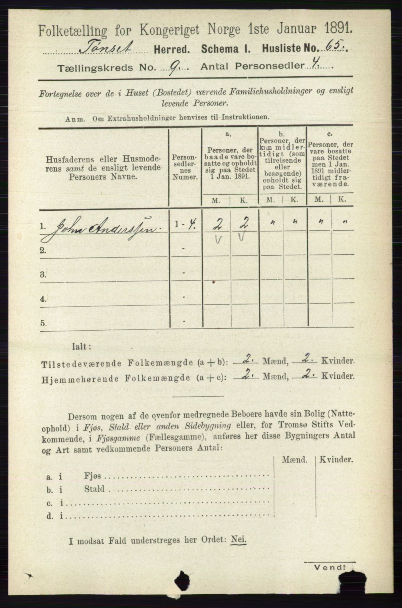 RA, 1891 census for 0437 Tynset, 1891, p. 2414