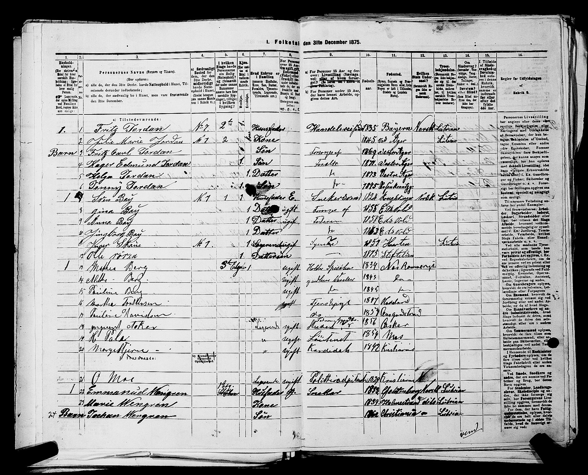 RA, 1875 census for 0301 Kristiania, 1875, p. 3094