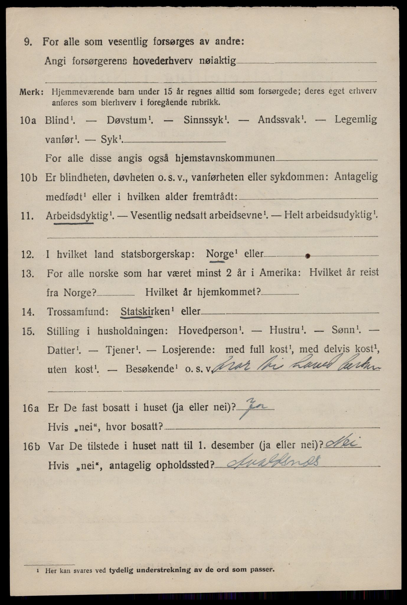 SAST, 1920 census for Tysvær, 1920, p. 1093