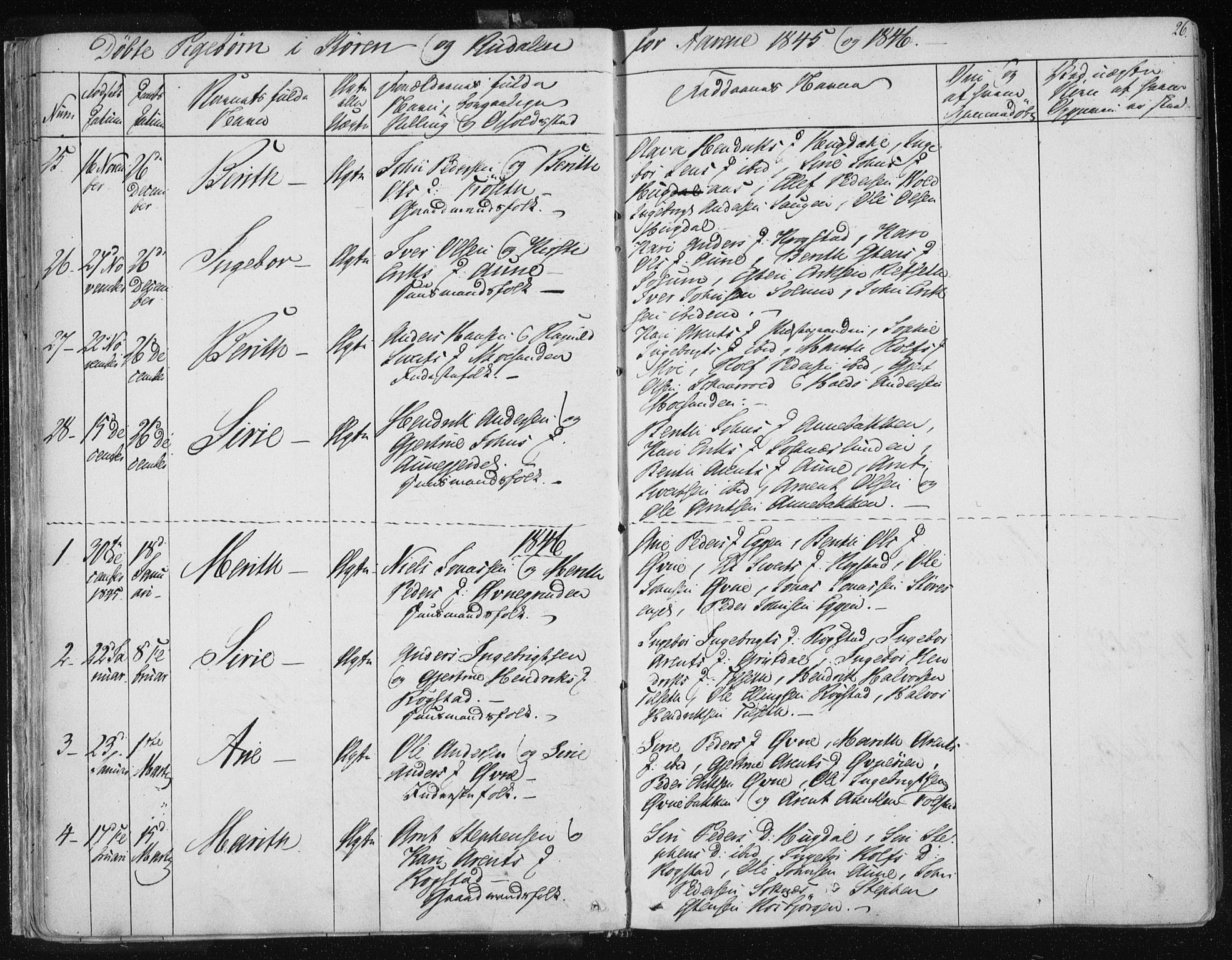 Ministerialprotokoller, klokkerbøker og fødselsregistre - Sør-Trøndelag, SAT/A-1456/687/L0997: Parish register (official) no. 687A05 /1, 1843-1848, p. 26