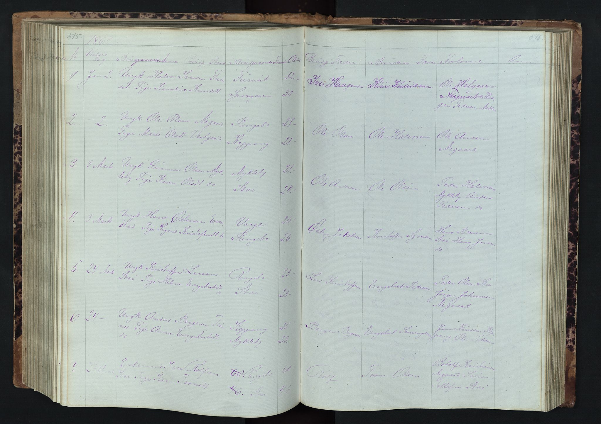 Stor-Elvdal prestekontor, SAH/PREST-052/H/Ha/Hab/L0001: Parish register (copy) no. 1 /1, 1860-1894, p. 515-516