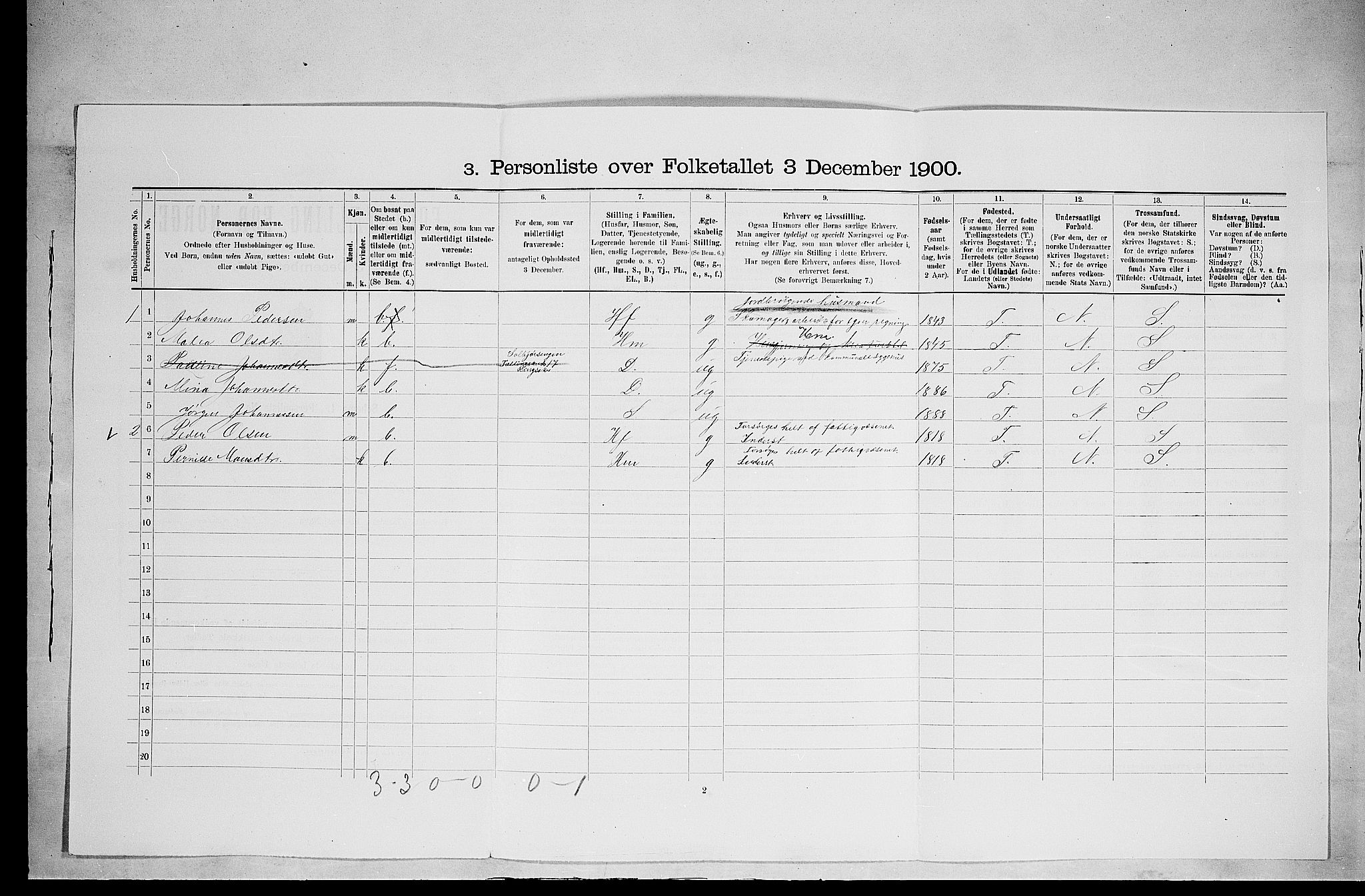 SAH, 1900 census for Ringsaker, 1900, p. 2971