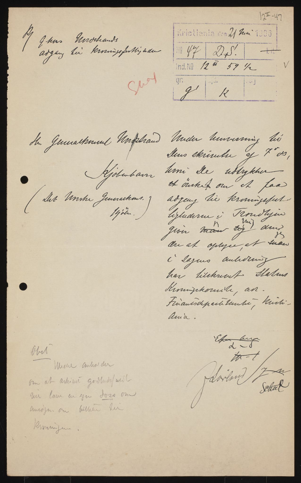 Utenriksdepartementet, AV/RA-S-2259, 1894-1906, p. 3