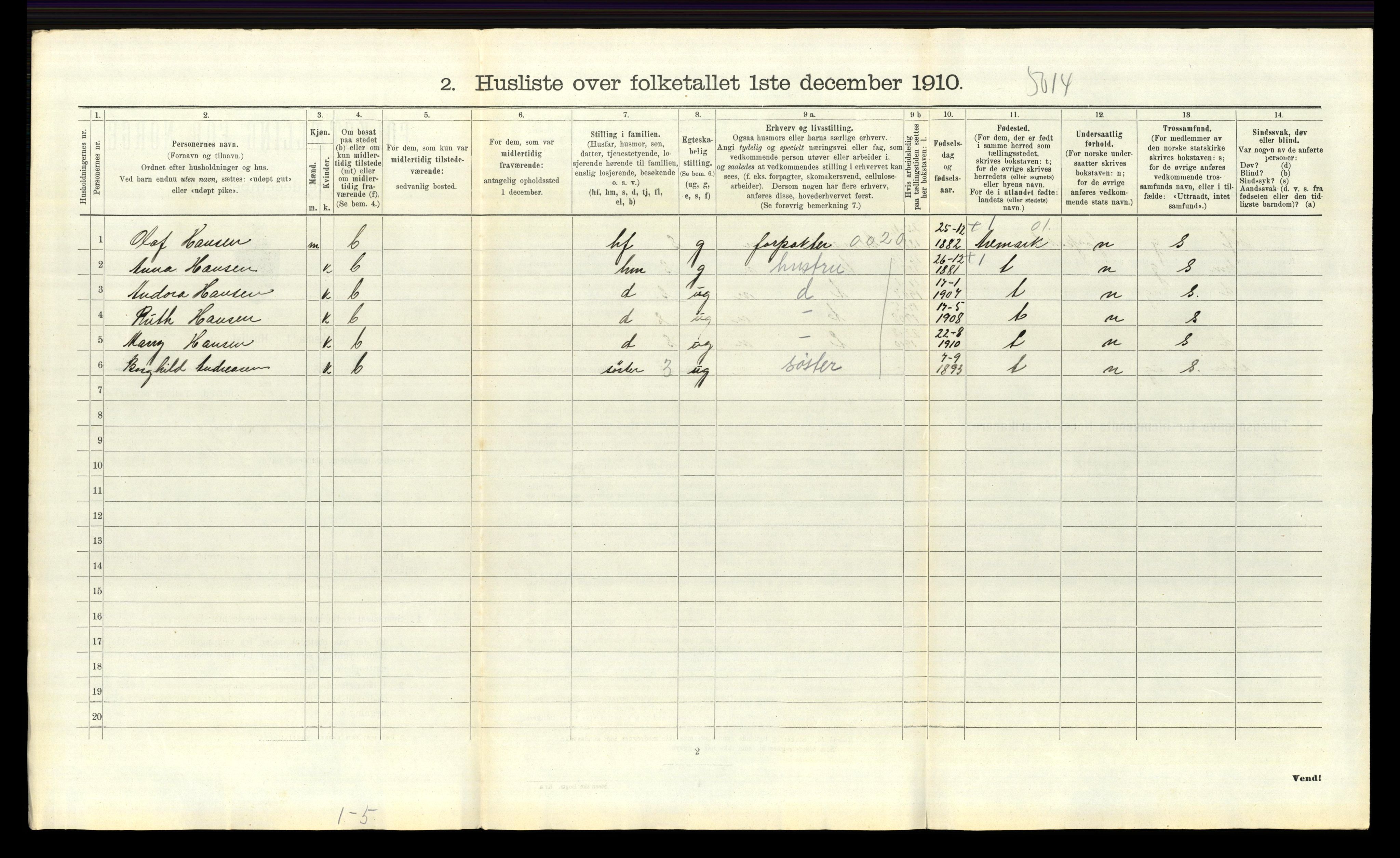 RA, 1910 census for Idd, 1910, p. 1297