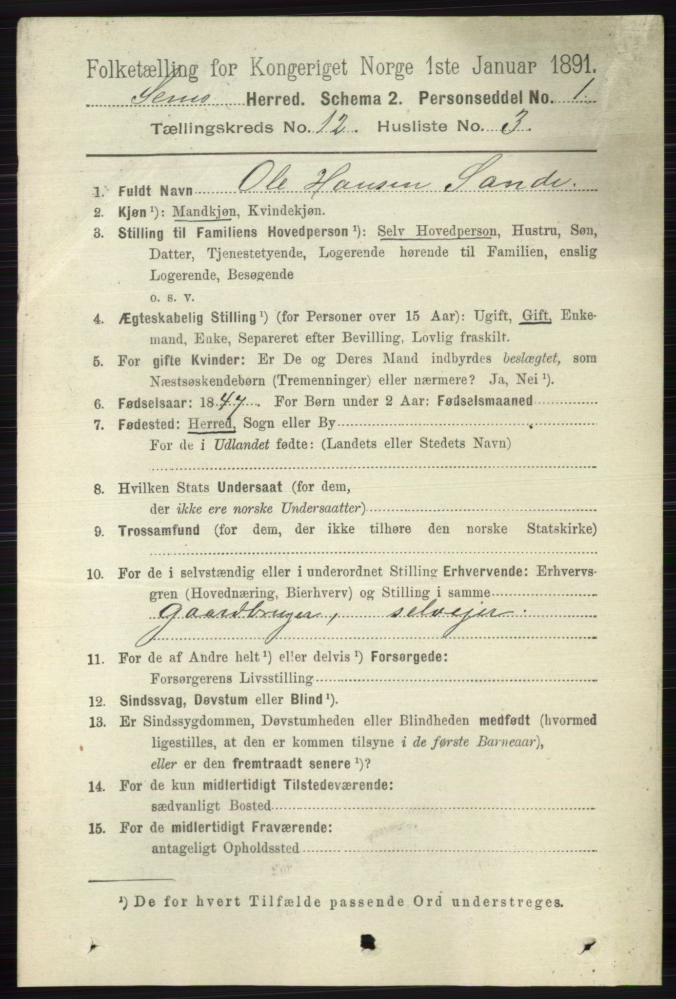 RA, 1891 census for 0721 Sem, 1891, p. 5772