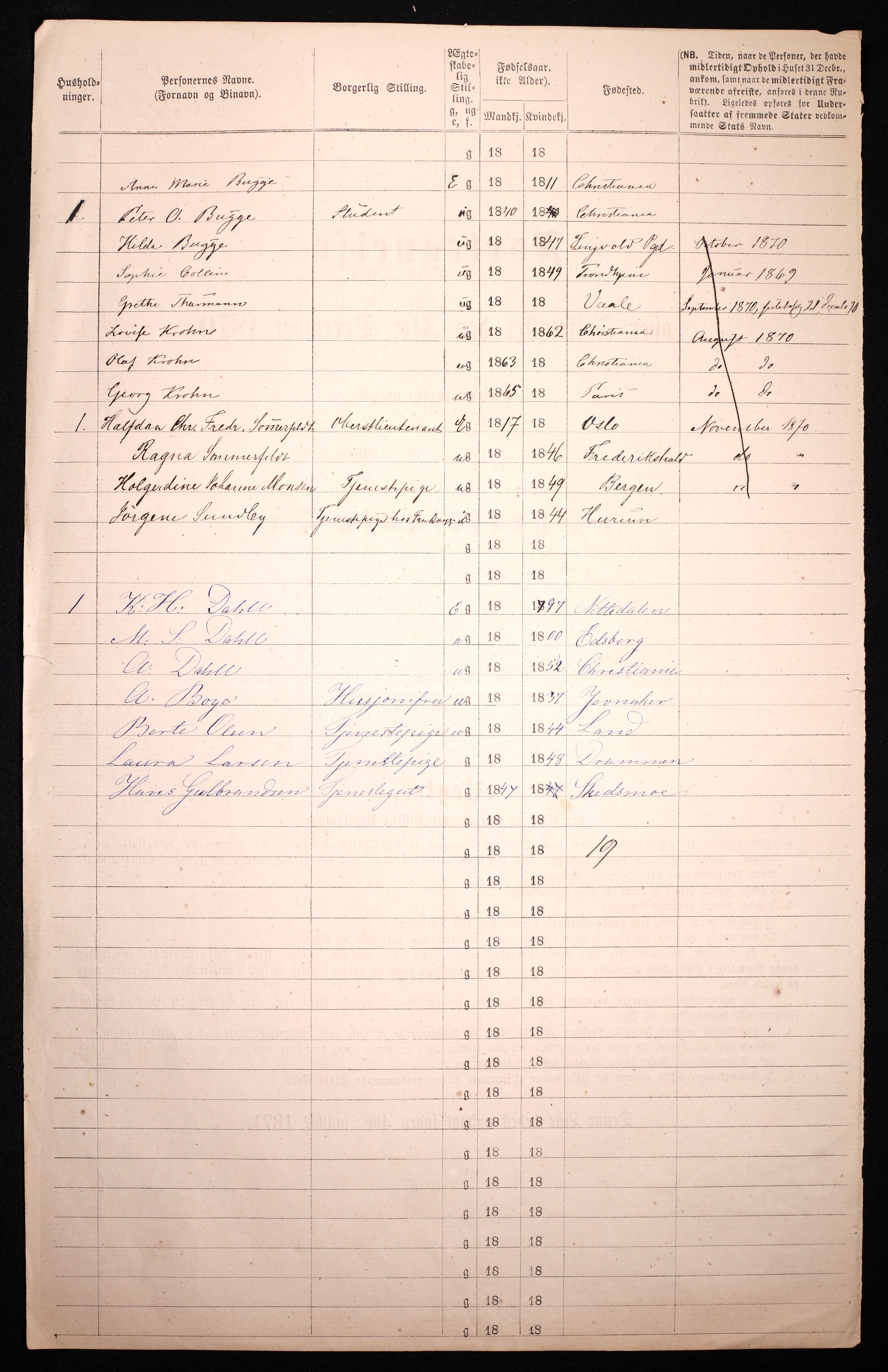 RA, 1870 census for 0301 Kristiania, 1870, p. 132