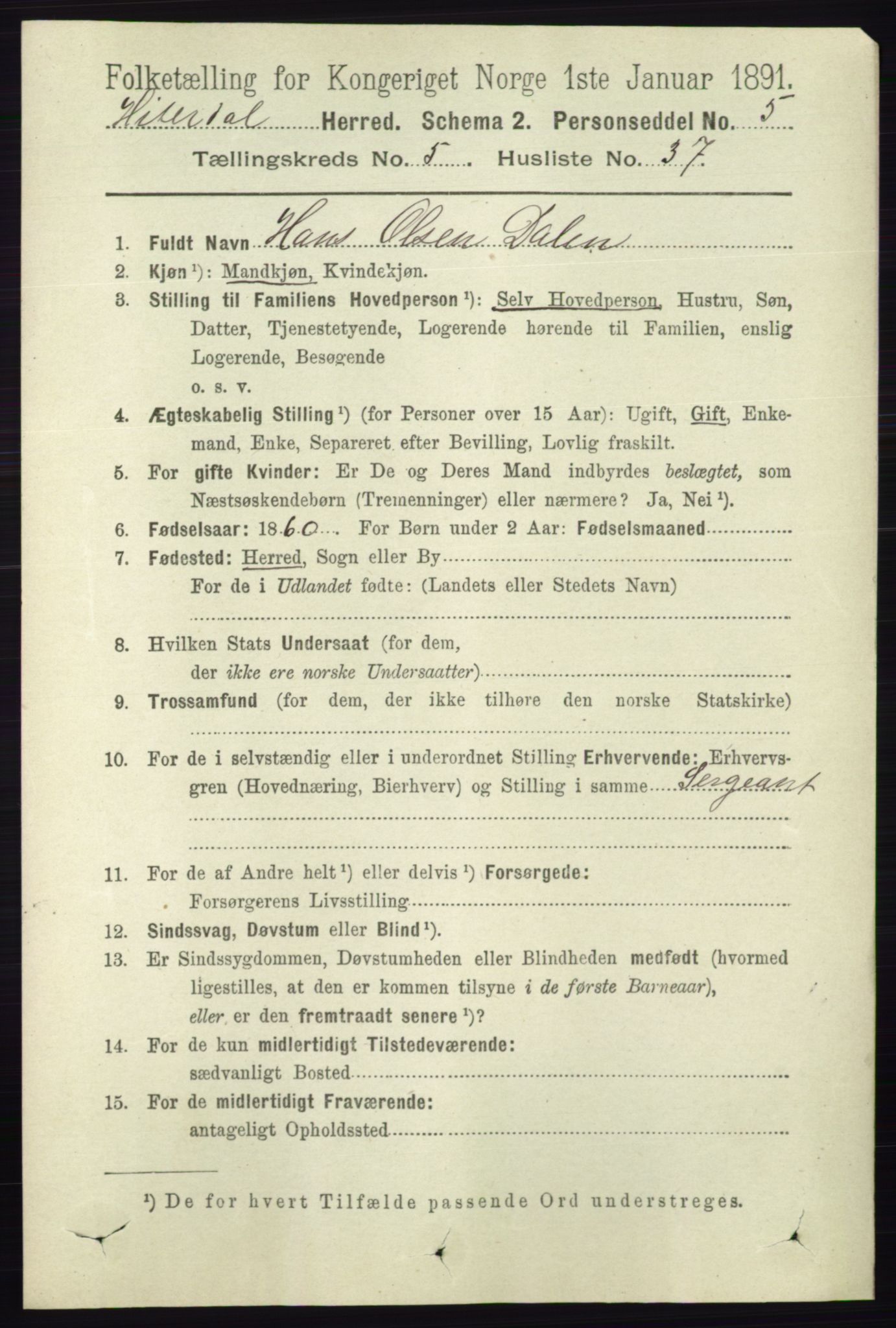 RA, 1891 census for 0823 Heddal, 1891, p. 2246