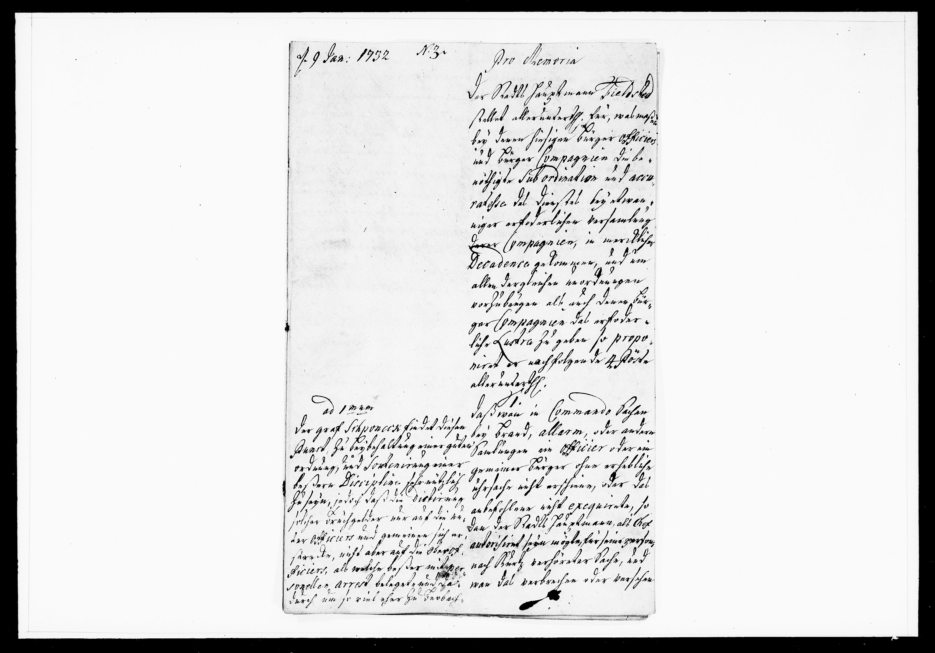 Krigskollegiet, Krigskancelliet, DRA/A-0006/-/1103-1107: Refererede sager, 1732, p. 16