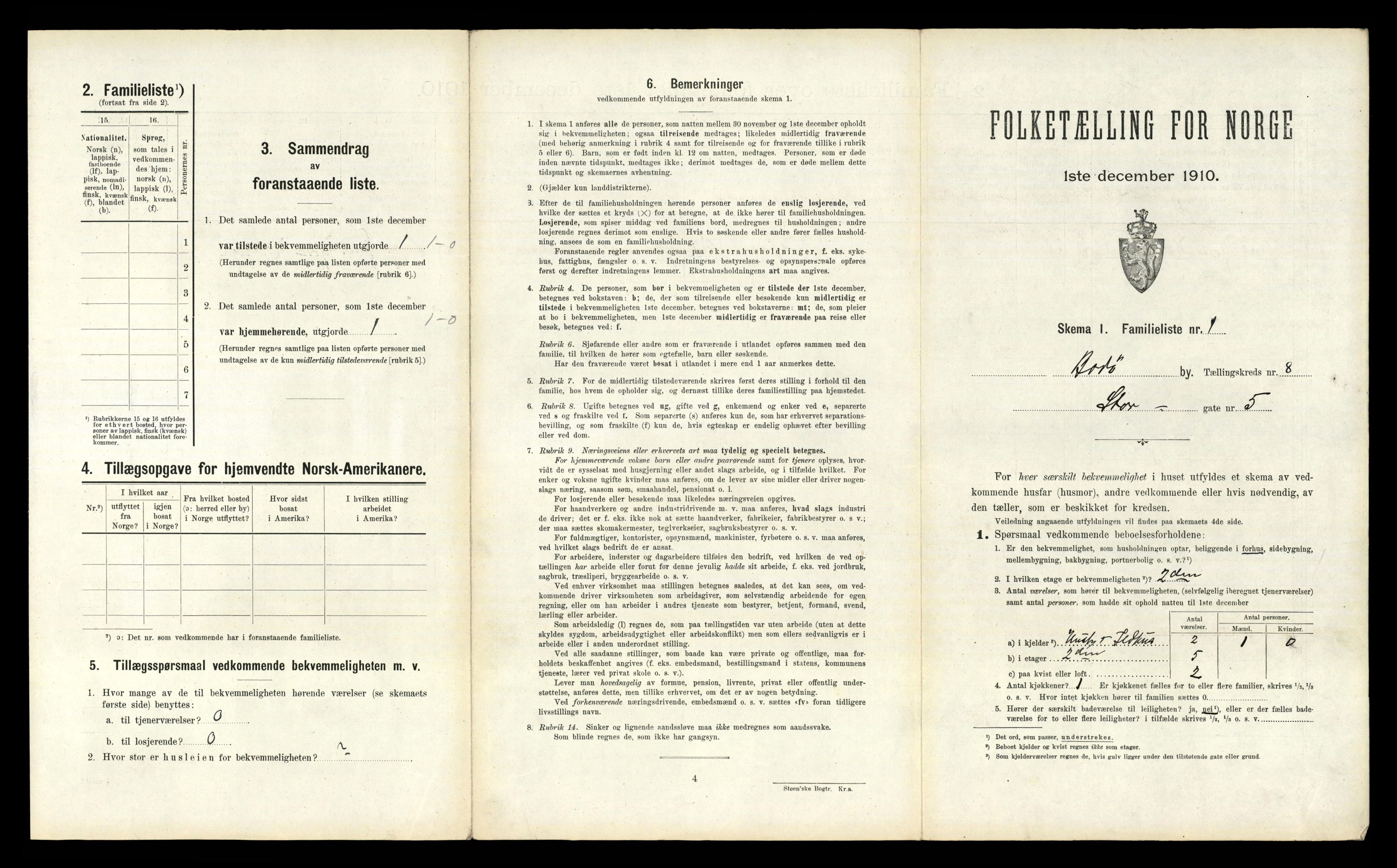 RA, 1910 census for Bodø, 1910, p. 2201