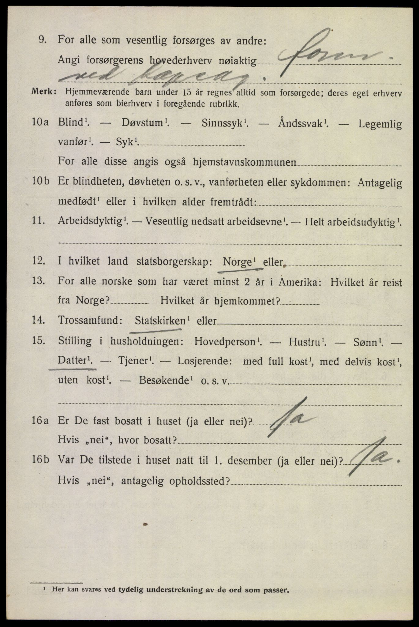 SAKO, 1920 census for Solum, 1920, p. 2265