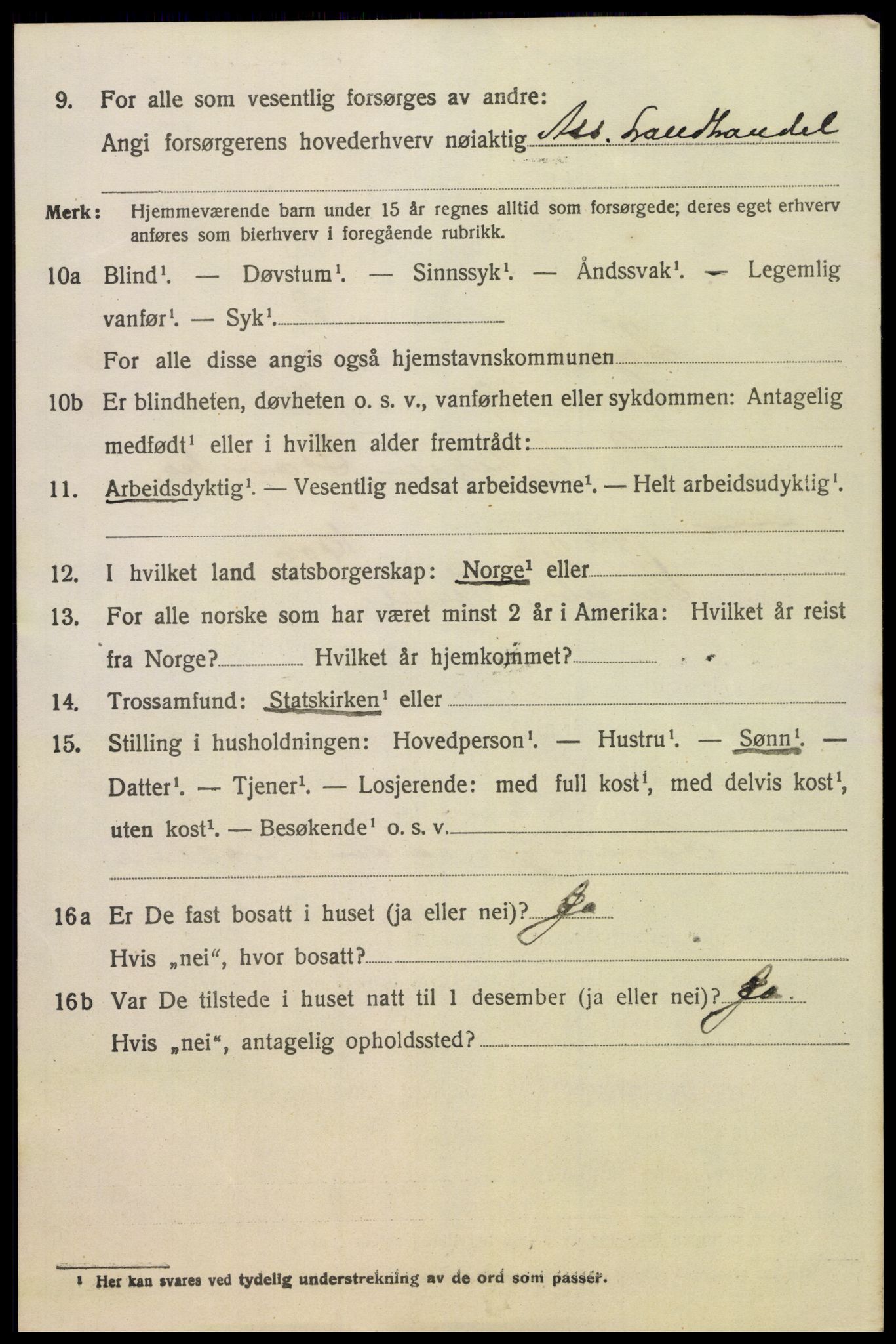 SAH, 1920 census for Trysil, 1920, p. 15192