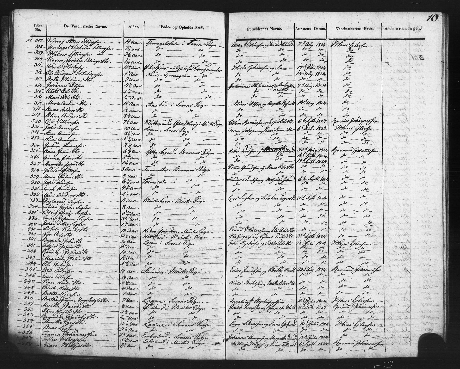 Finnås sokneprestembete, SAB/A-99925/H/Ha/Haa/Haaa/L0010: Parish register (official) no. A 10, 1814-1830, p. 10