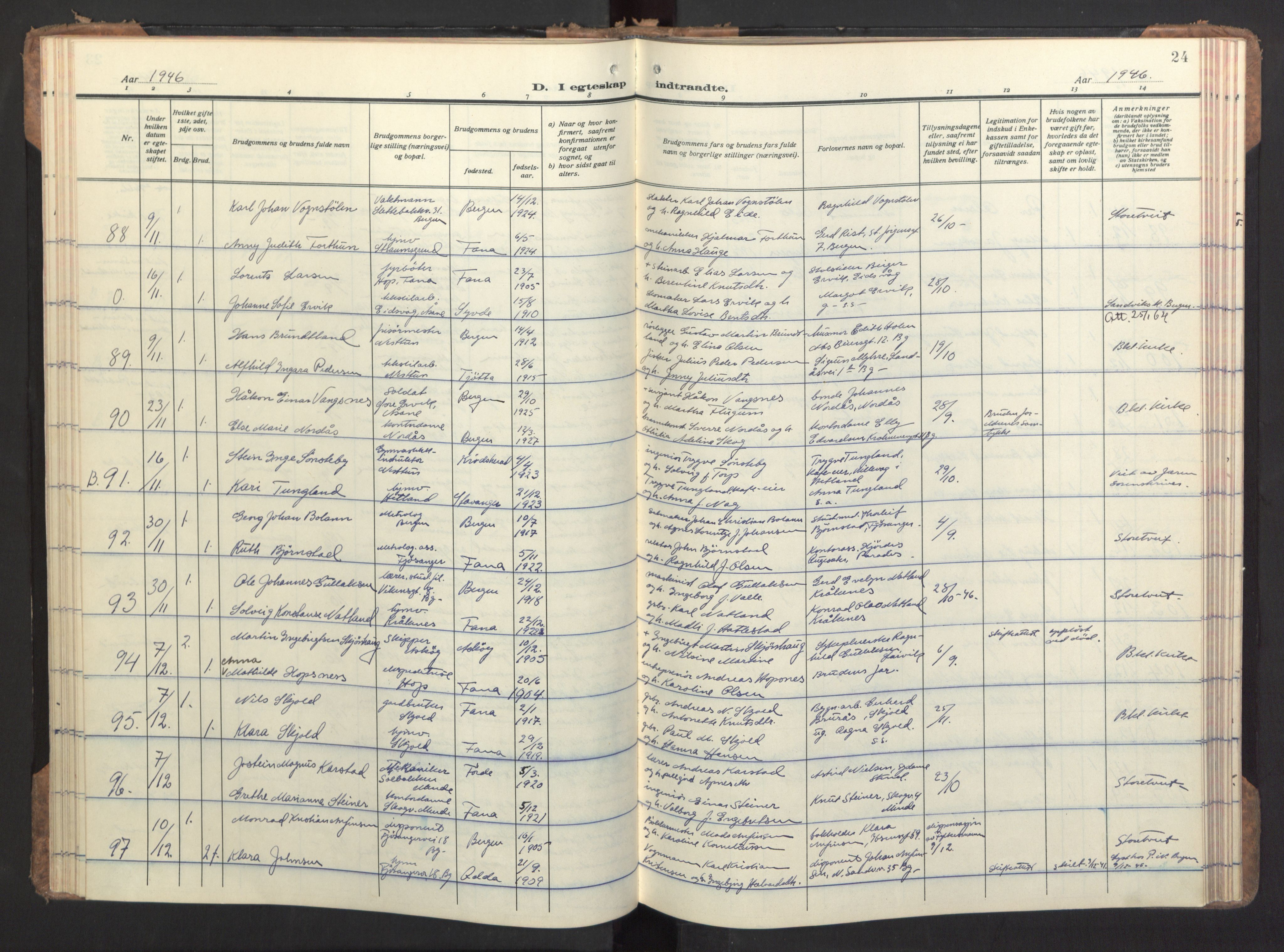 Birkeland Sokneprestembete, AV/SAB-A-74601/H/Haa/Haac/L0001: Parish register (official) no. C 1, 1944-1954, p. 24