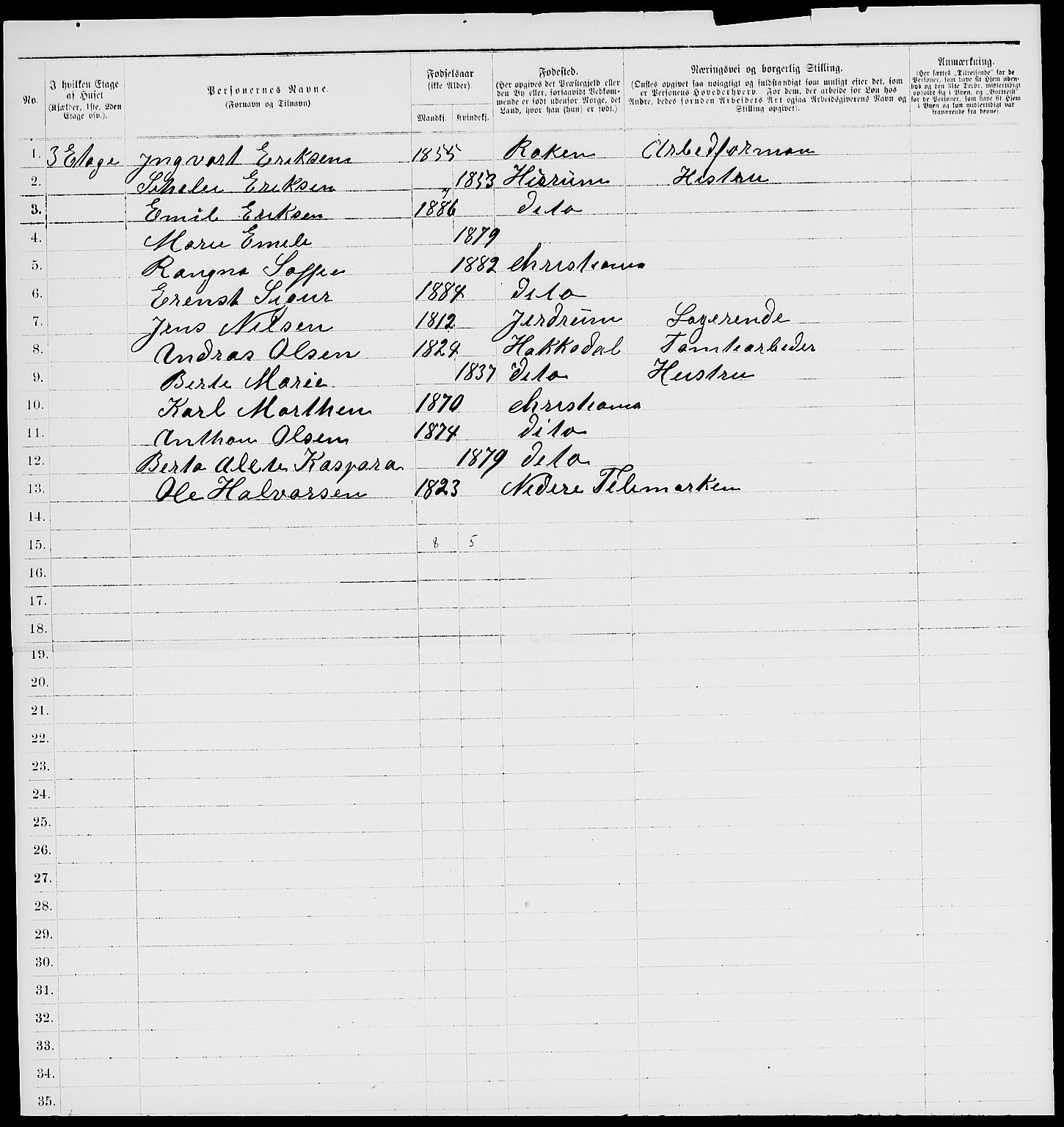 RA, 1885 census for 0301 Kristiania, 1885, p. 8527