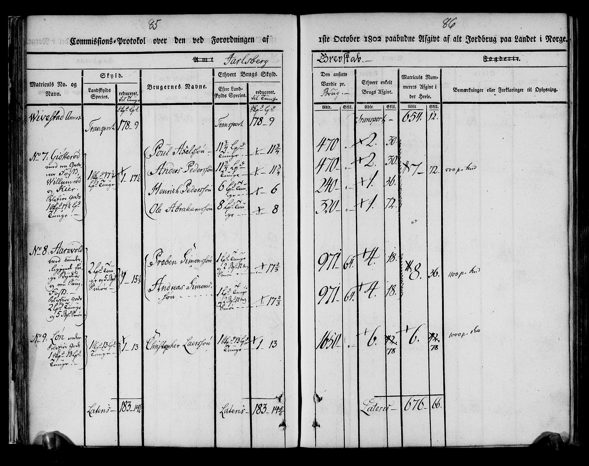 Rentekammeret inntil 1814, Realistisk ordnet avdeling, AV/RA-EA-4070/N/Ne/Nea/L0175: Jarlsberg grevskap. Kommisjonsprotokoll for grevskapets søndre distrikt - Ramnes, Sem, Stokke, Borre, Andebu og Nøtterøy prestegjeld, 1803, p. 44