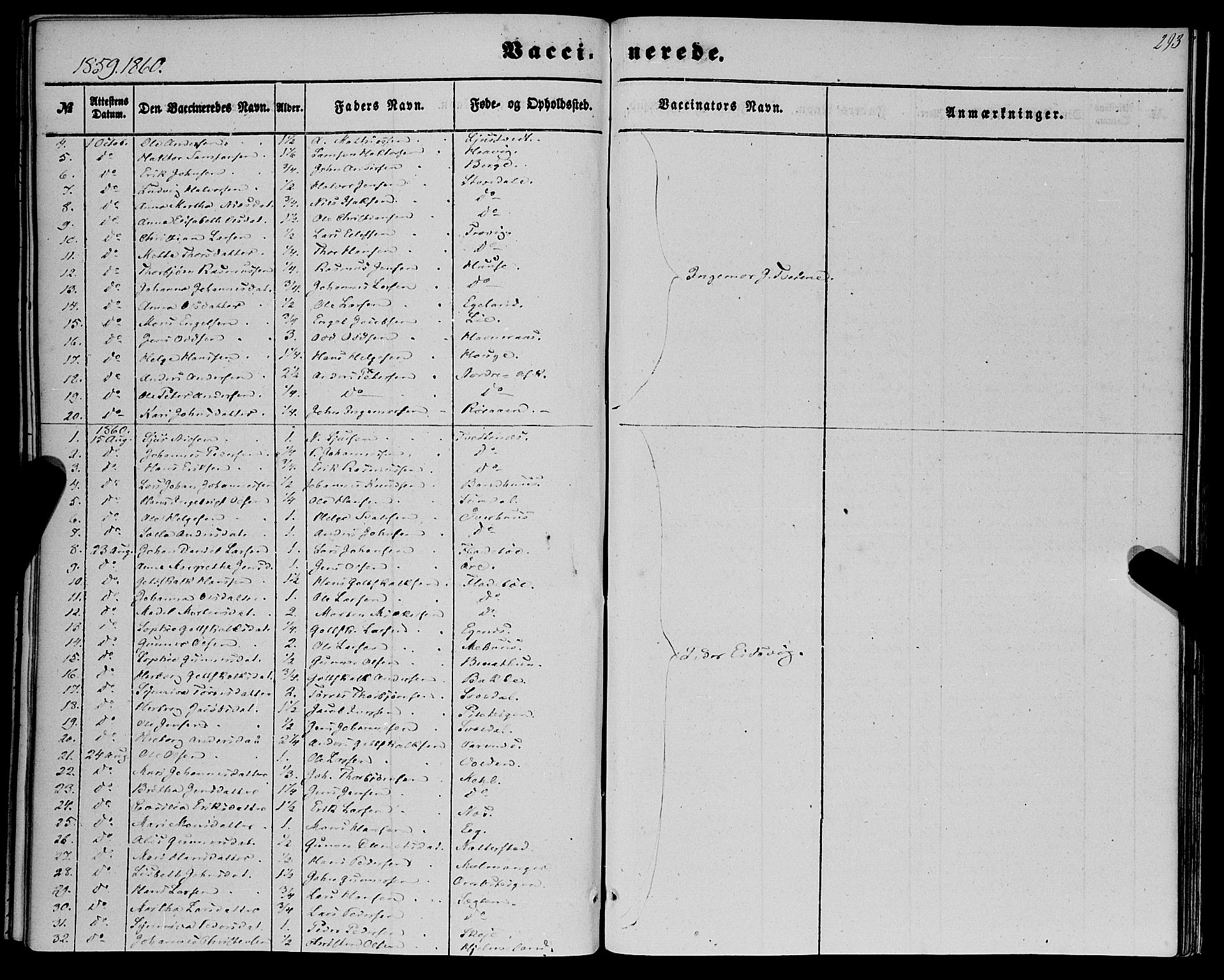 Kvinnherad sokneprestembete, SAB/A-76401/H/Haa: Parish register (official) no. A 8, 1854-1872, p. 293