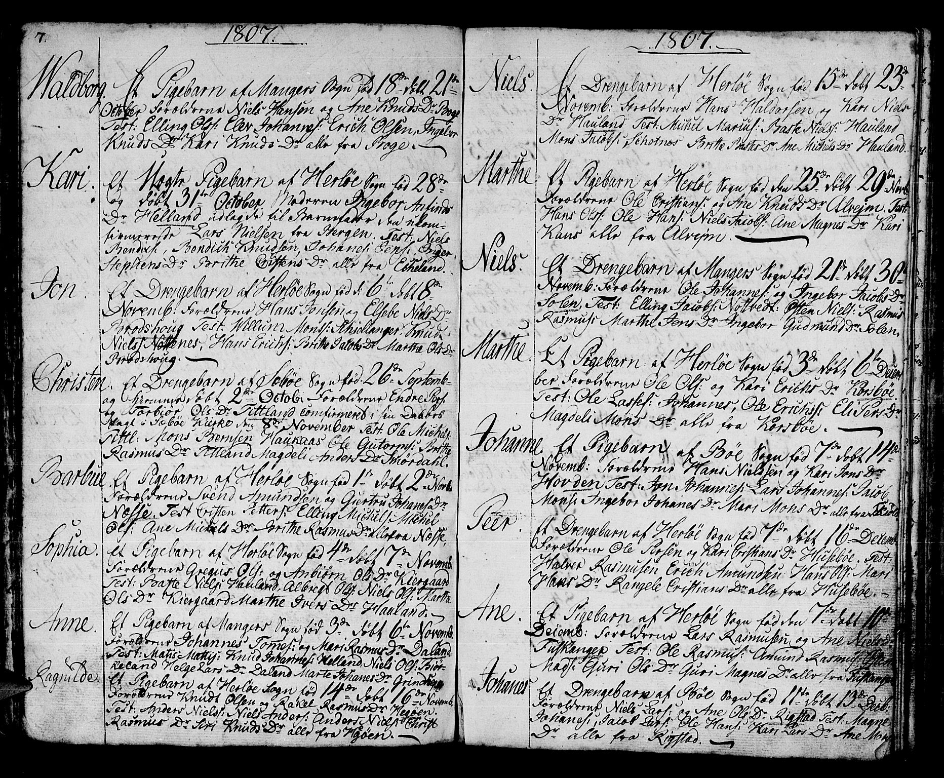 Manger sokneprestembete, SAB/A-76801/H/Haa: Parish register (official) no. A 2, 1792-1815, p. 103