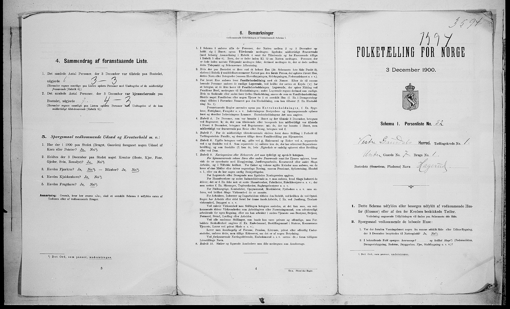 SAH, 1900 census for Vestre Gausdal, 1900, p. 36