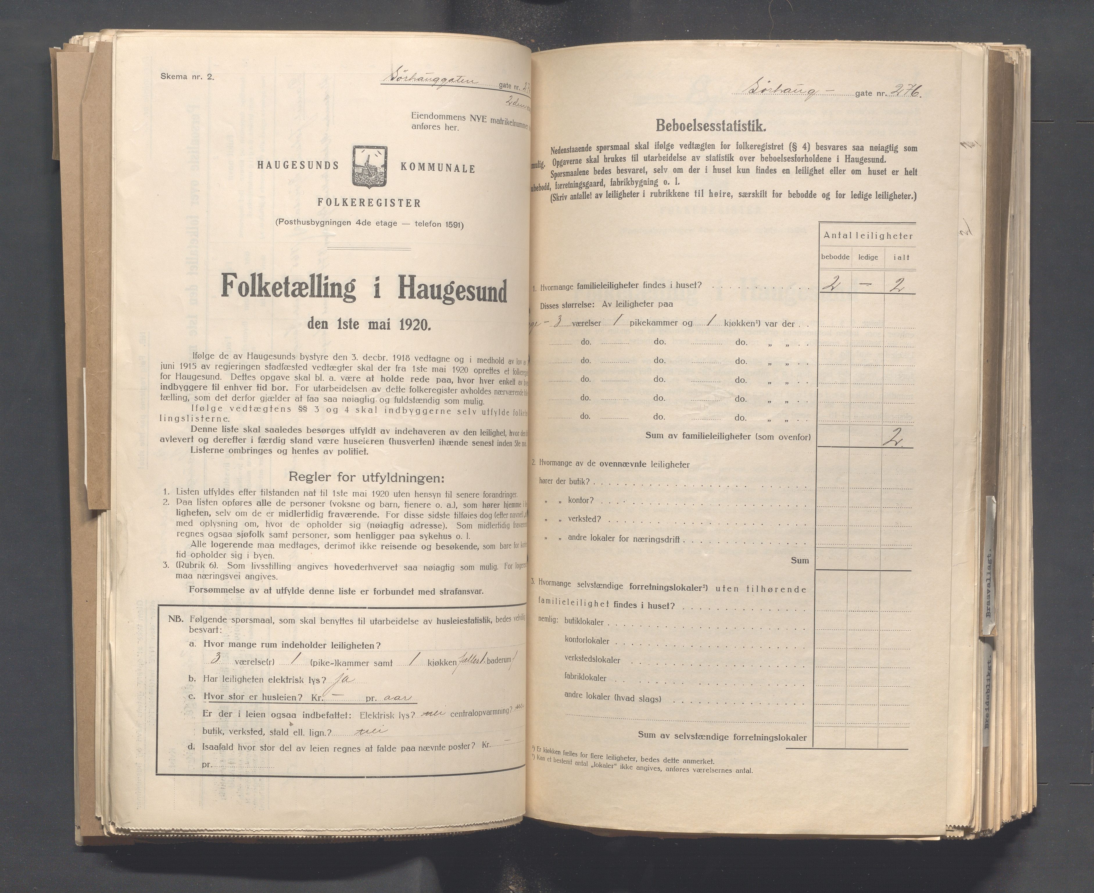 IKAR, Local census 1.5.1920 for Haugesund, 1920, p. 161