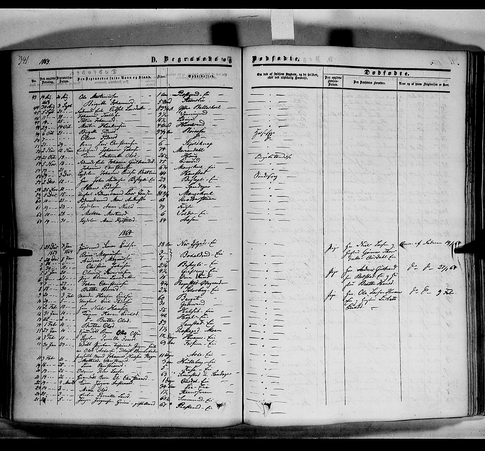 Nes prestekontor, Hedmark, SAH/PREST-020/K/Ka/L0004: Parish register (official) no. 4, 1852-1886, p. 341