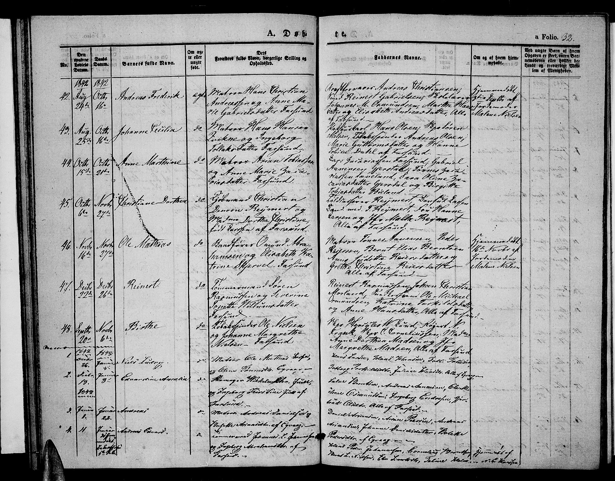 Farsund sokneprestkontor, AV/SAK-1111-0009/F/Fa/L0003: Parish register (official) no. A 3, 1836-1846, p. 32