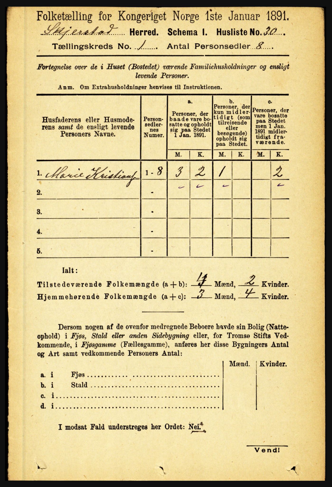 RA, 1891 census for 1842 Skjerstad, 1891, p. 63