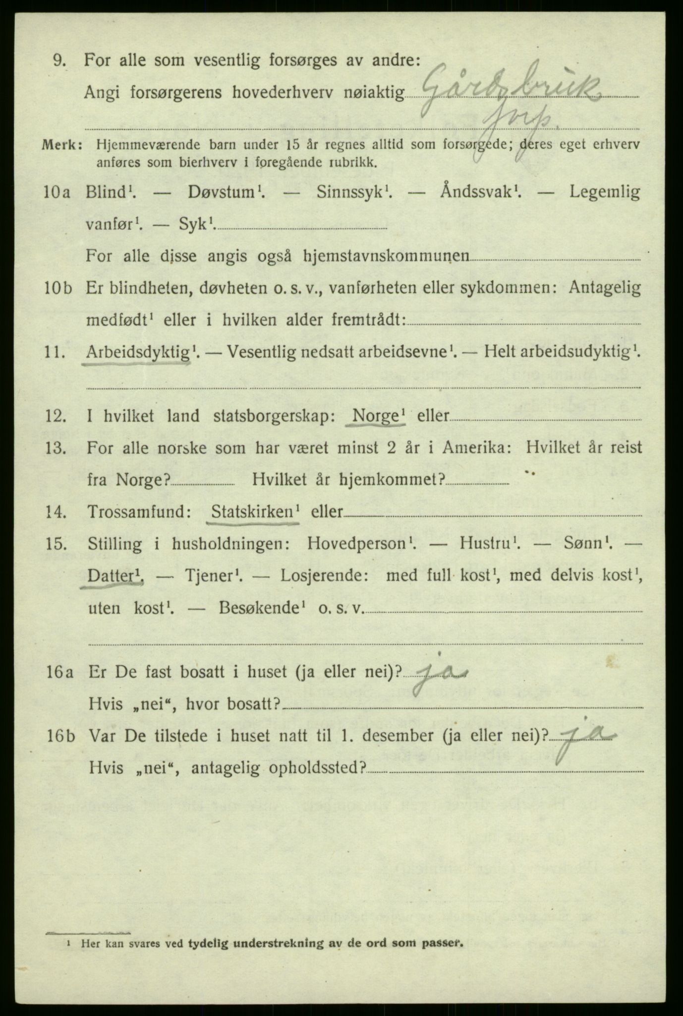 SAB, 1920 census for Brekke, 1920, p. 1059